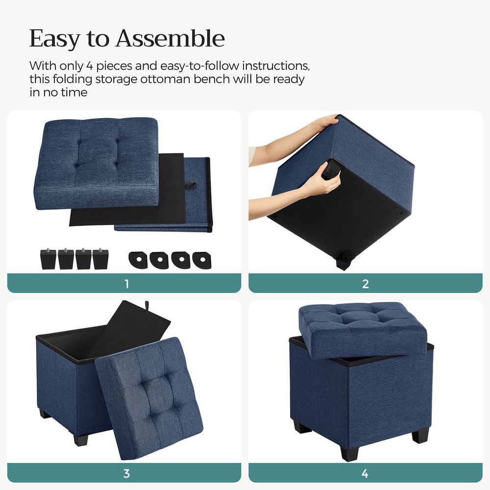 SONGMICS Small Ottoman Foot Rest with Legs