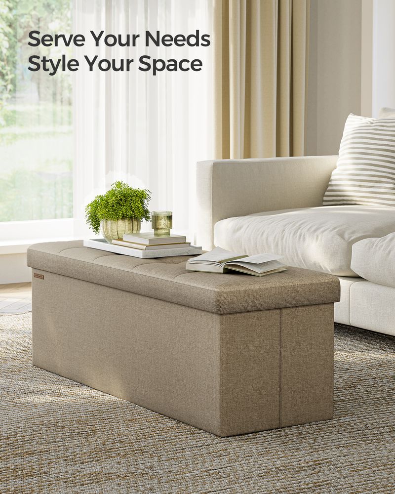 SONGMICS MAZIE Collection 43'' Folding Storage Ottoman Bench