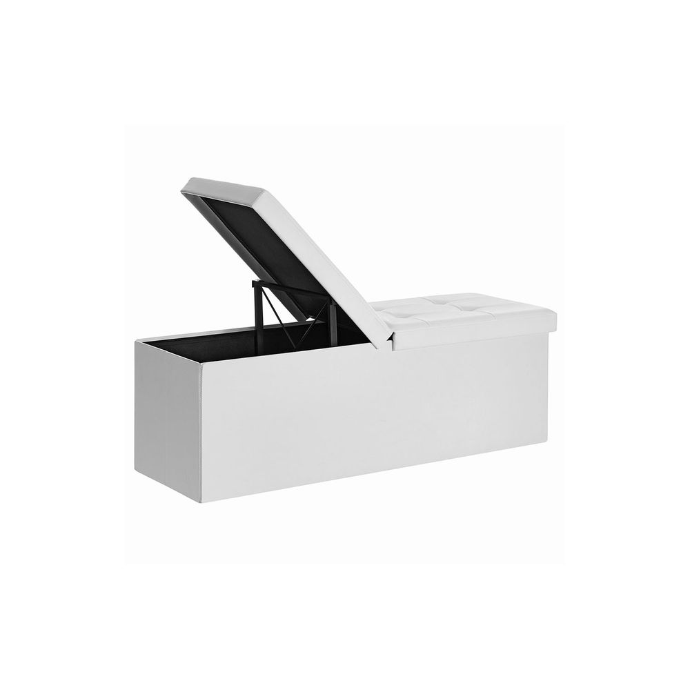 SONGMICS Folding Storage Ottoman Bench with Flipping Lid