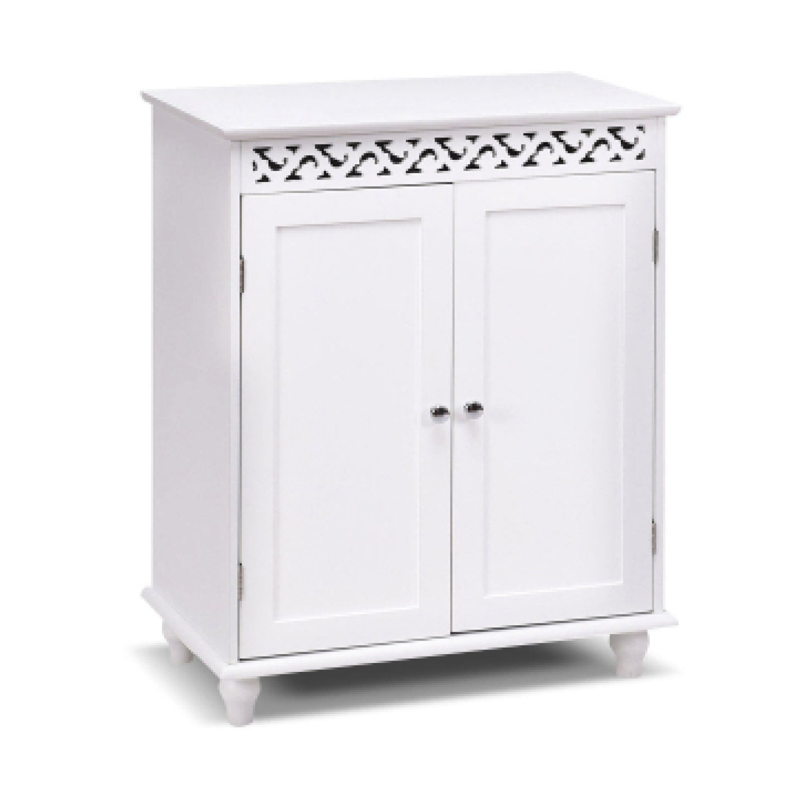 White Wooden 2-Door Storage Cabinet CupboardÂ
