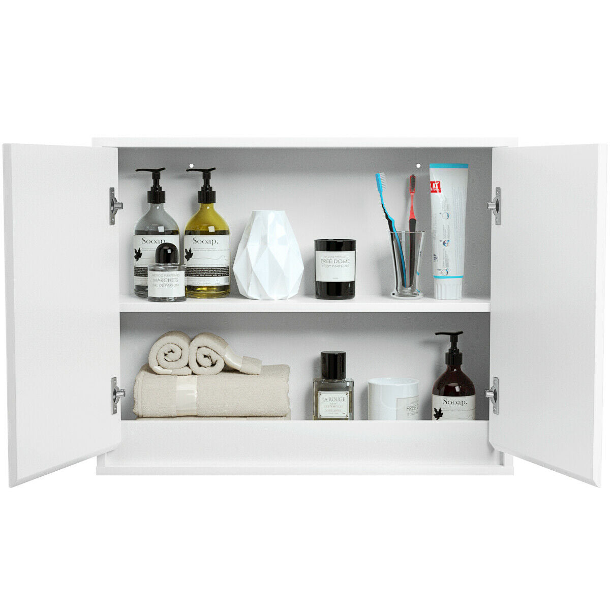 2-Door Wall-Mounted Bathroom Mirrored Medicine CabinetÂ