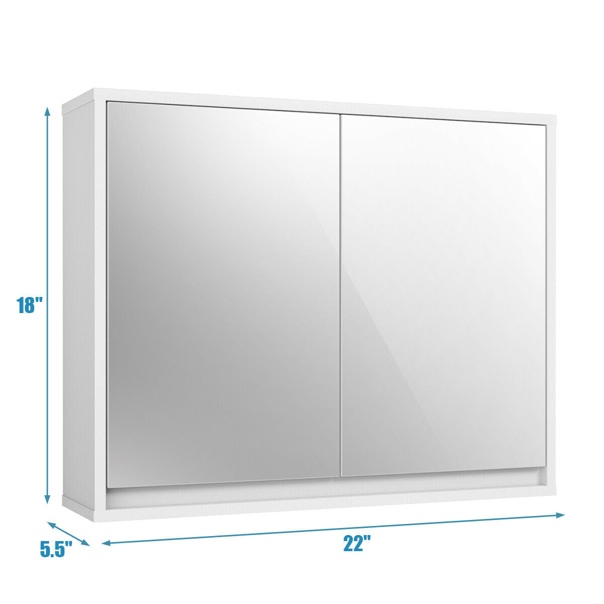 2-Door Wall-Mounted Bathroom Mirrored Medicine CabinetÂ