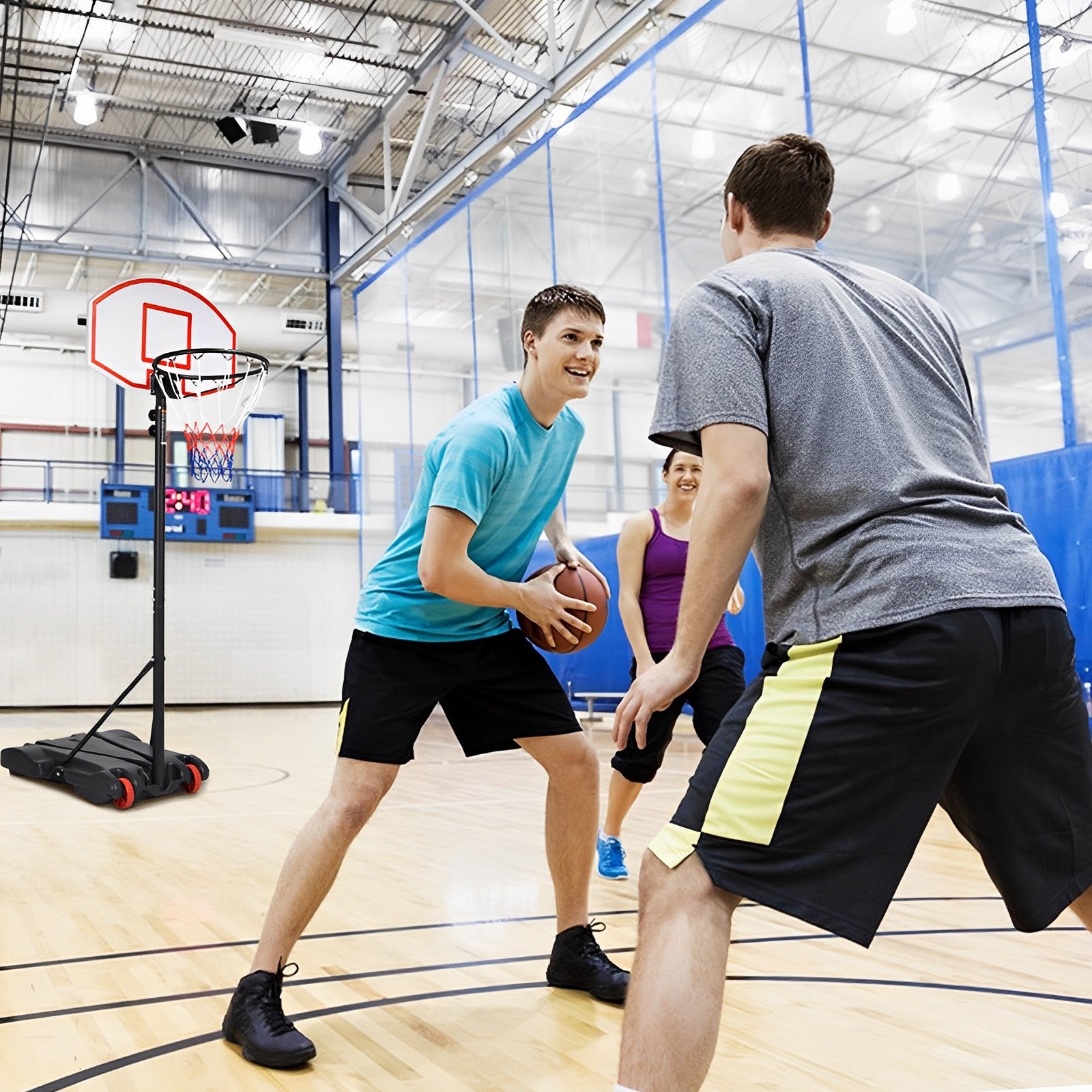 Adjustable Basketball Hoop System Stand with WheelsÂ