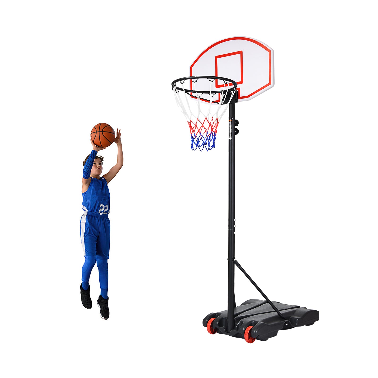 Adjustable Basketball Hoop System Stand with WheelsÂ