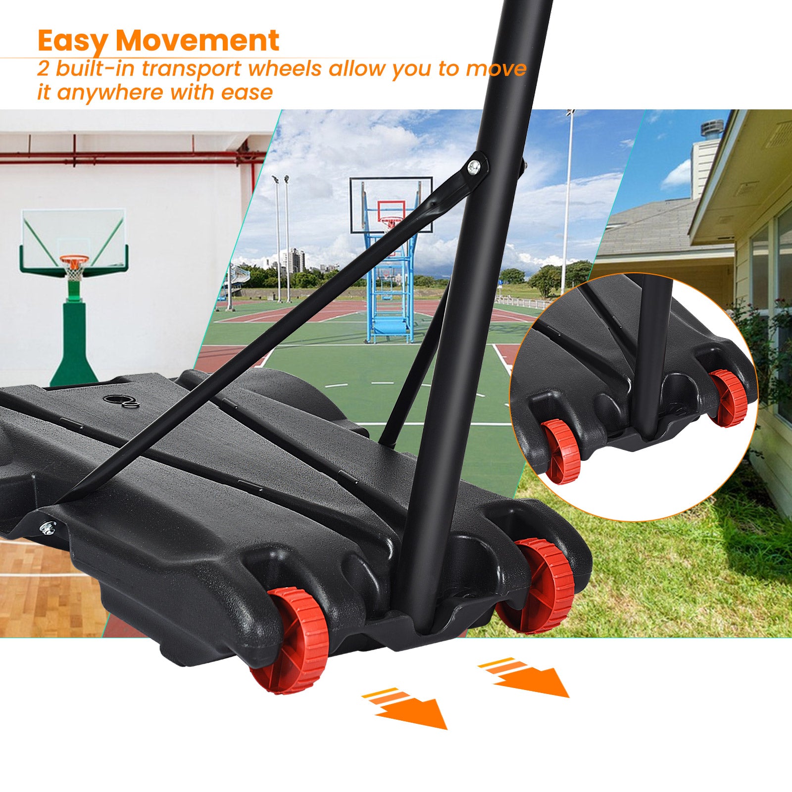 Adjustable Basketball Hoop System Stand with WheelsÂ