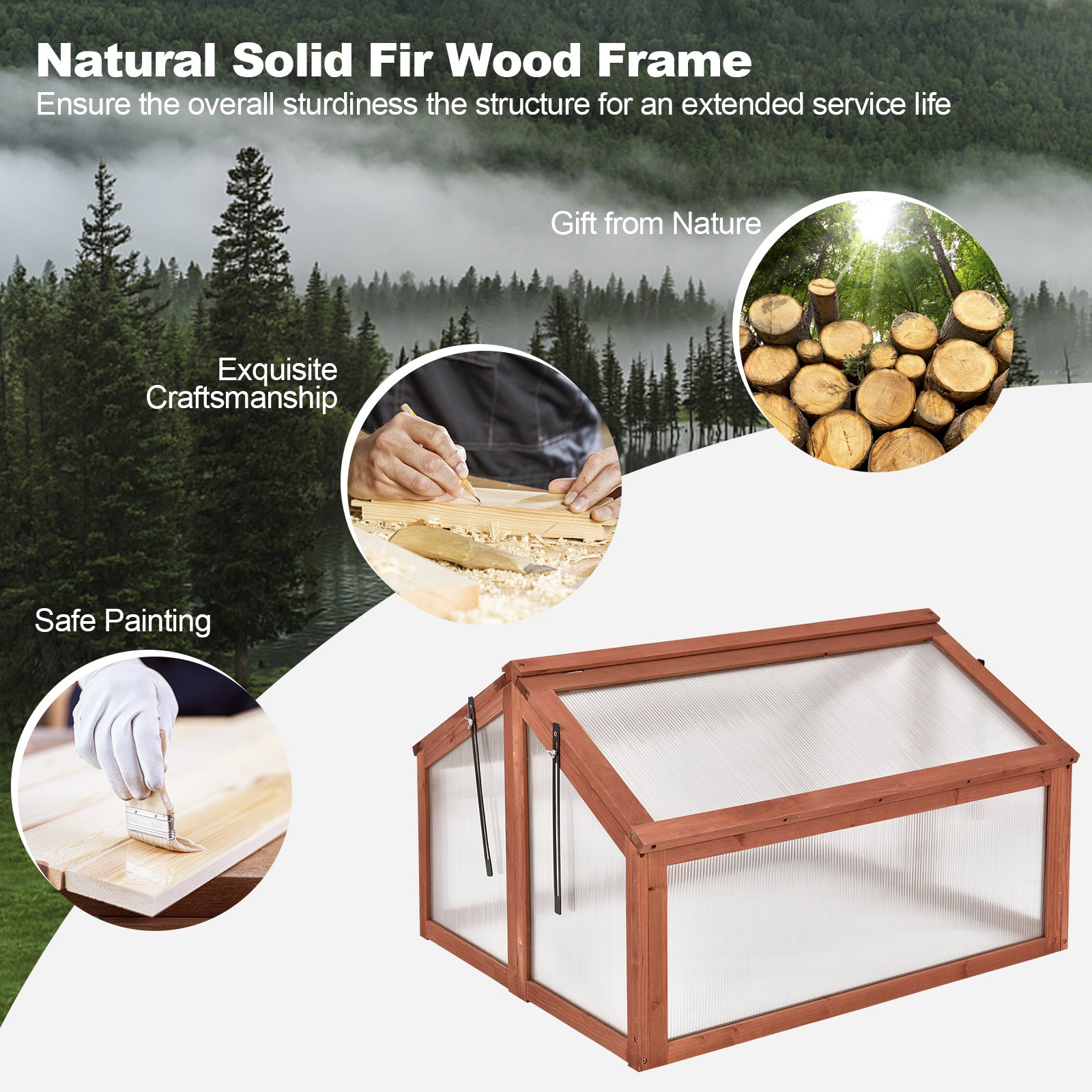 Double Box Garden Wooden GreenhouseÂ