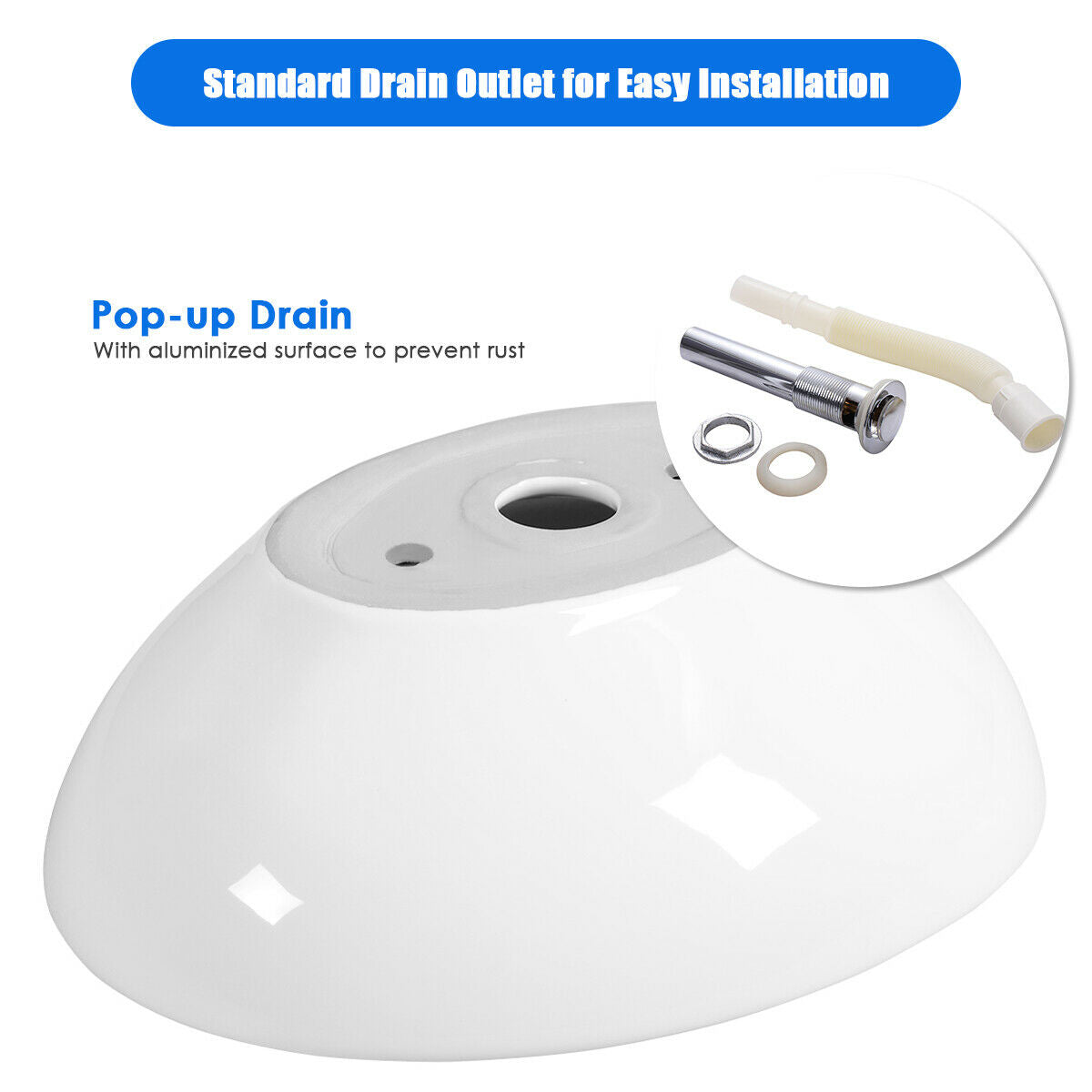 Oval Bathroom Basin Ceramic Vessel SinkÂ