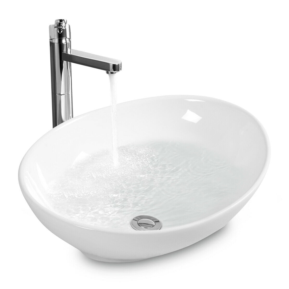 Oval Bathroom Basin Ceramic Vessel SinkÂ