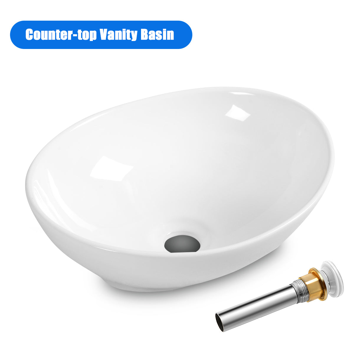 Oval Bathroom Basin Ceramic Vessel SinkÂ