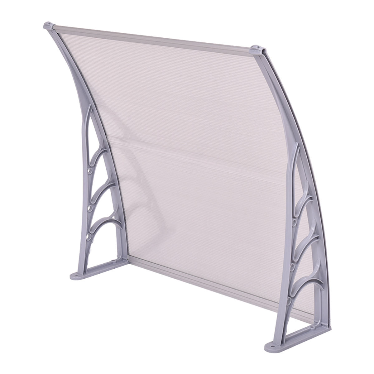 40 x 40 Inch Outdoor Polycarbonate Front Door Window Awning Canopy-GrayÂ