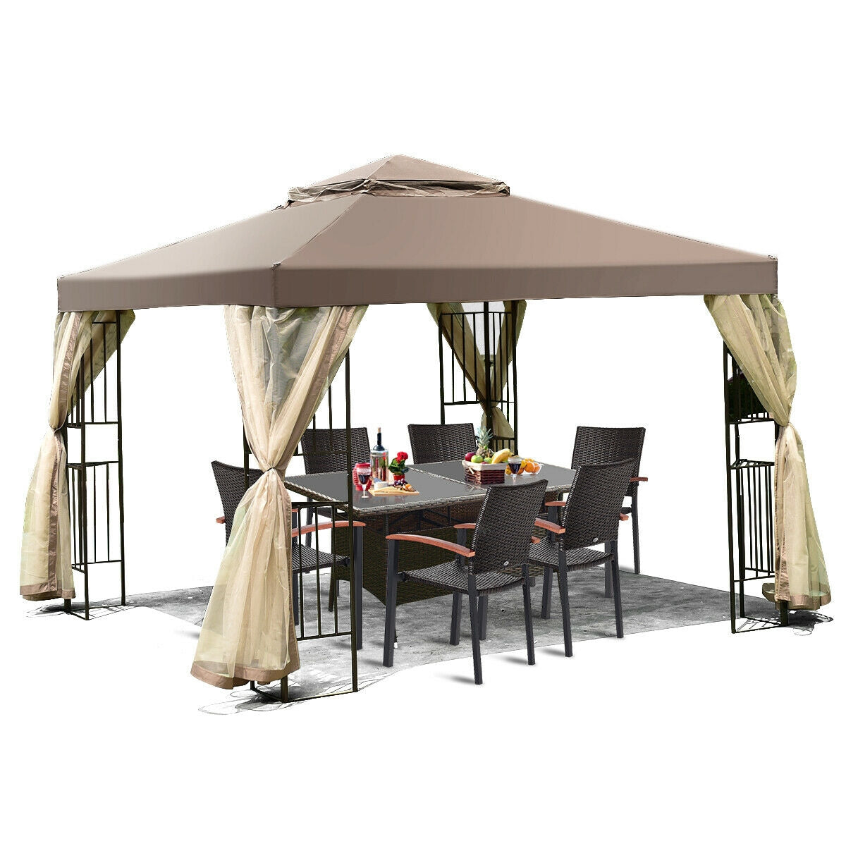 10 Feet x 10 Feet Awning Patio Screw-free Structure Canopy TentÂ