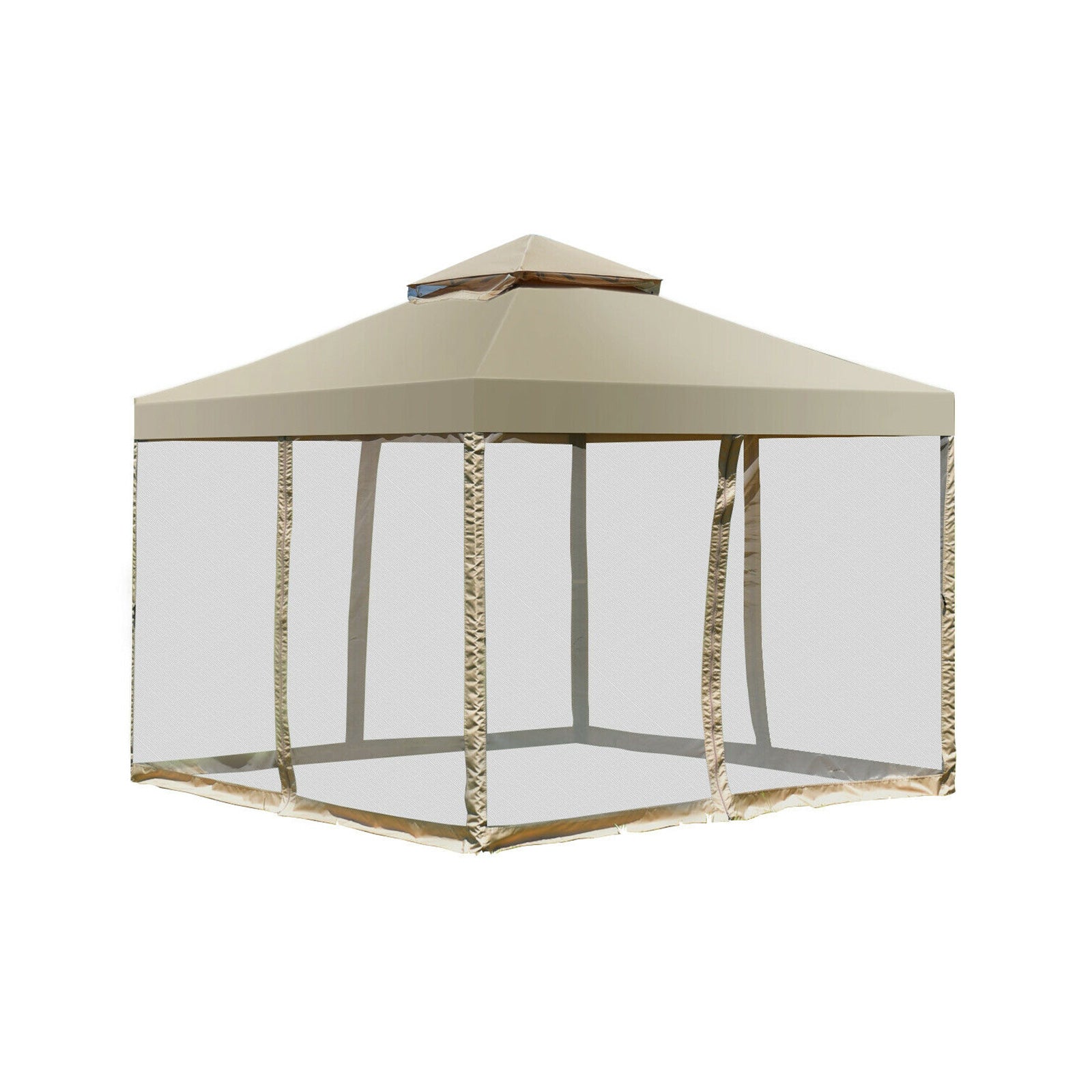 Outdoor 2-Tier 10 Feet x 10 Feet Screw-free Structure Shelter Gazebo CanopyÂ