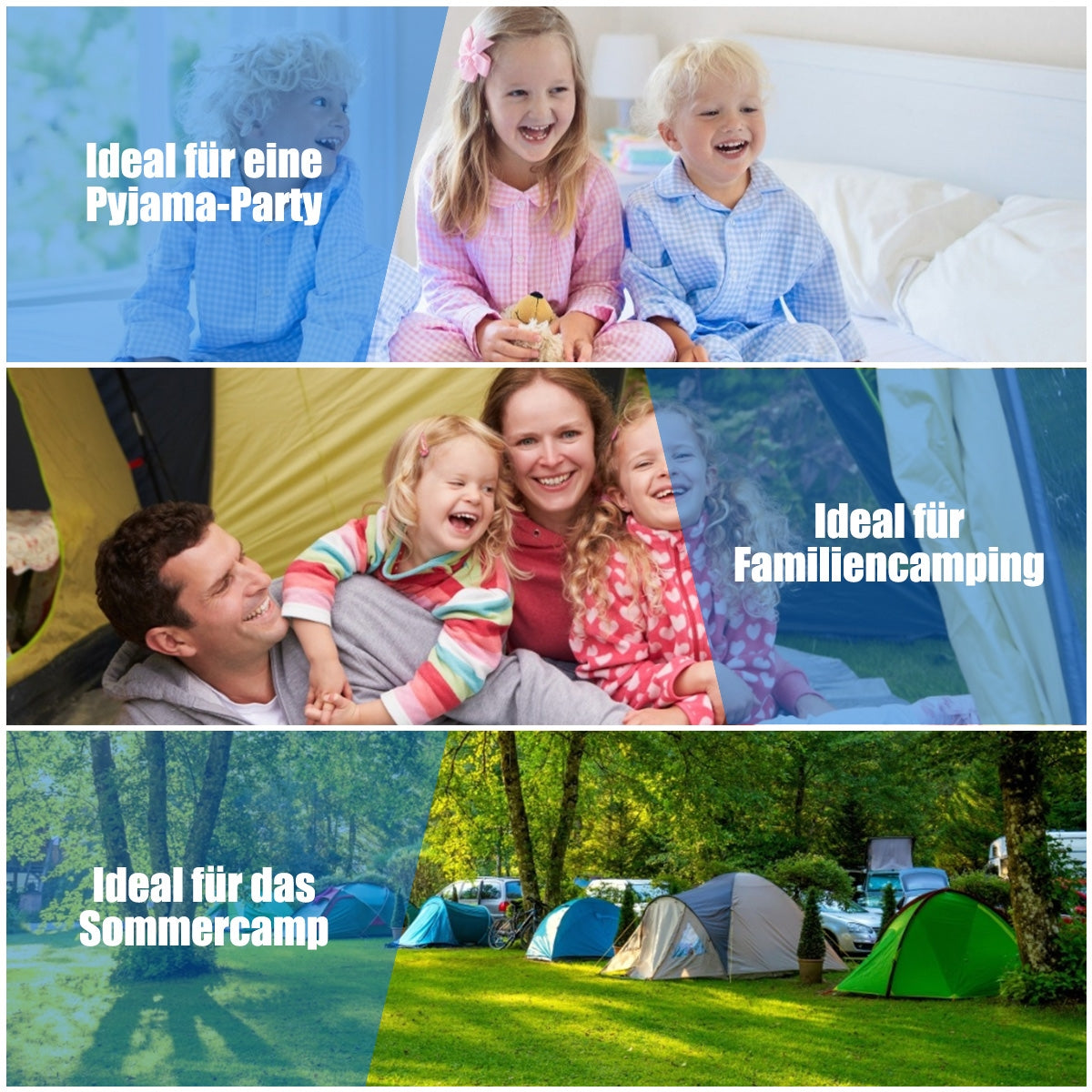 2 Person Waterproof Sleeping Bag with 2 Pillows-BlackÂ