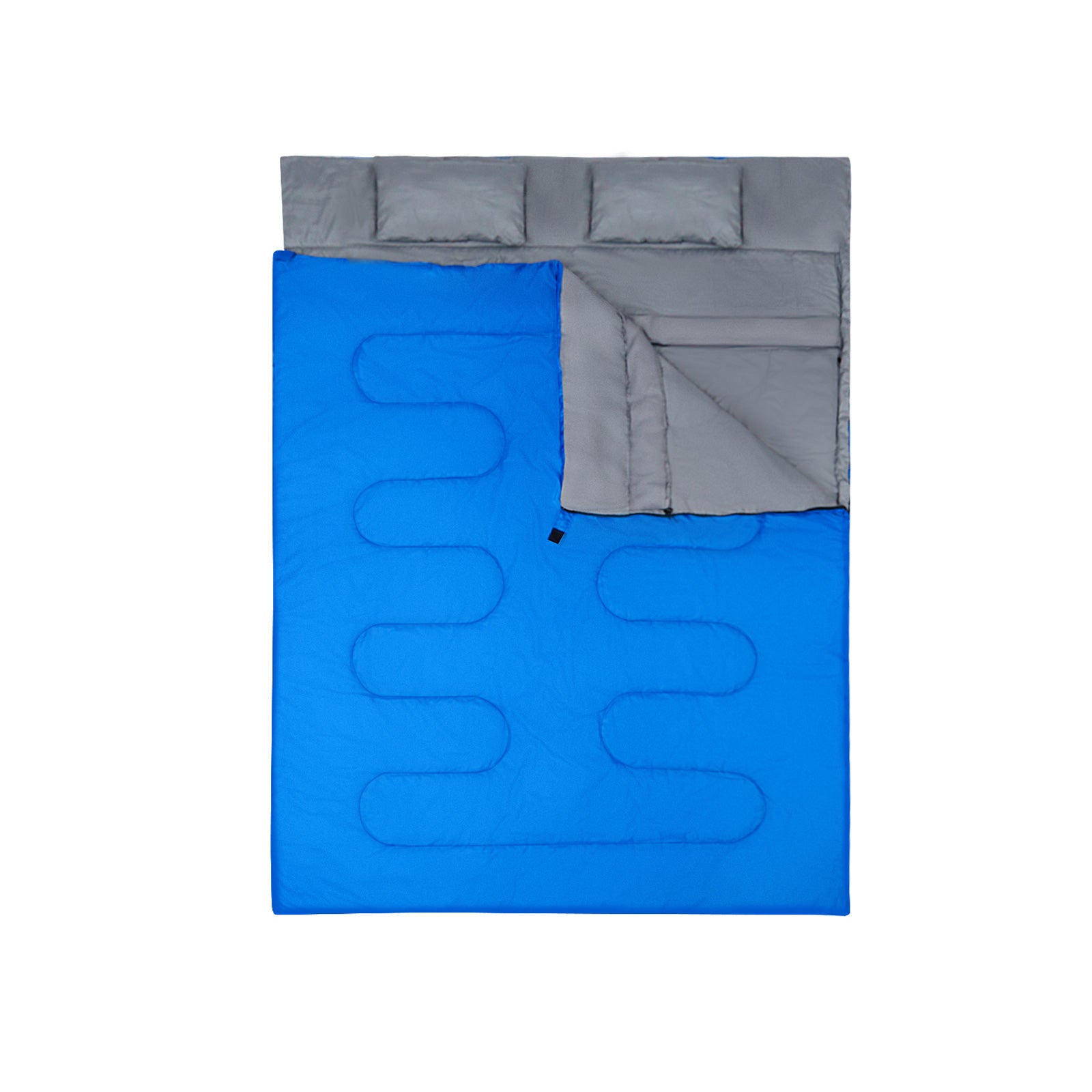 2 Person Waterproof Sleeping Bag with 2 Pillows-BlueÂ