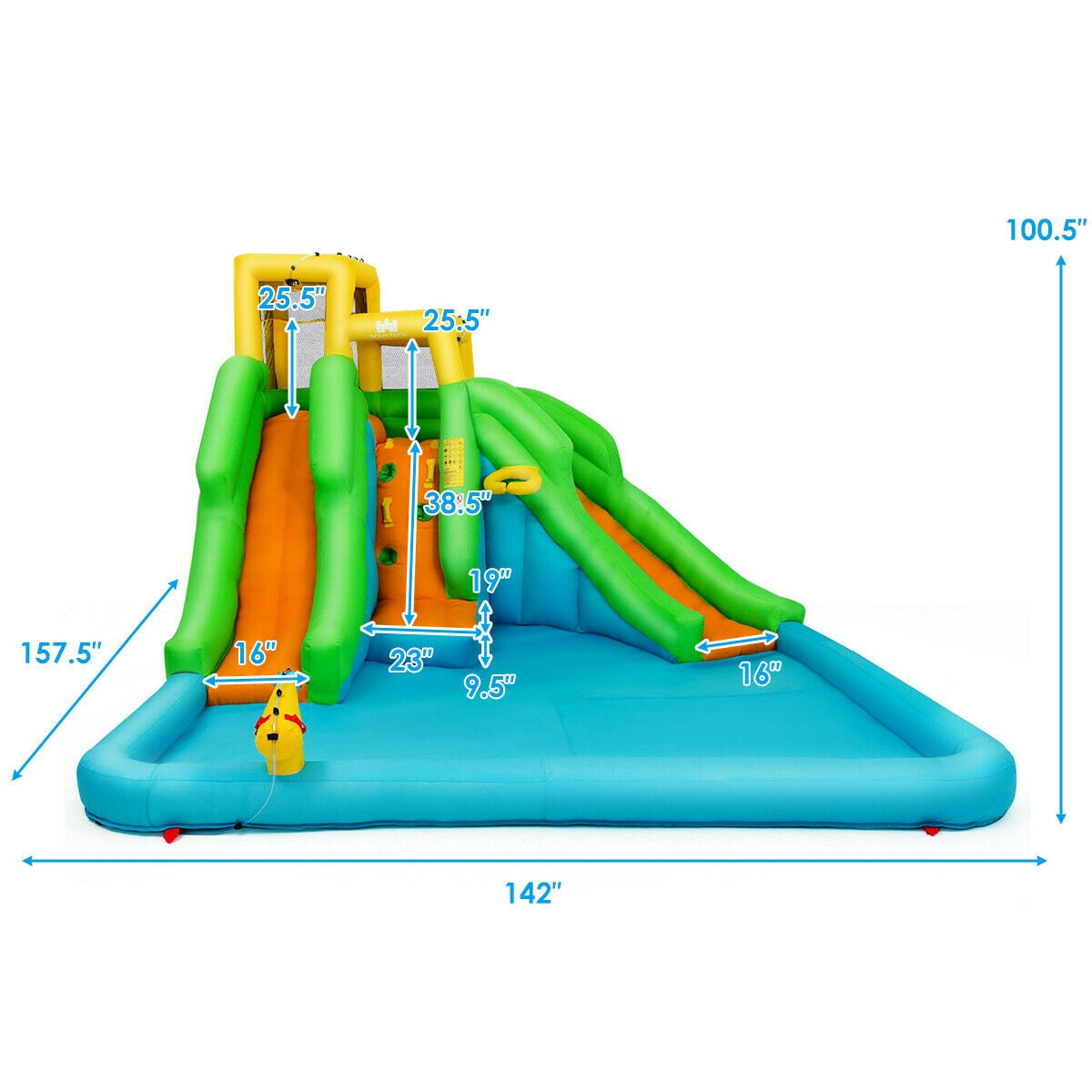 Inflatable Water Park Bounce House with Climbing WallÂ