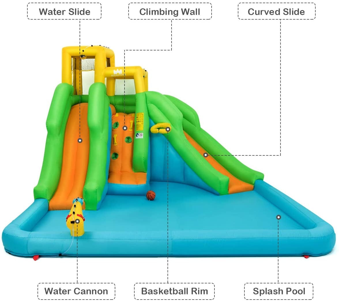 Inflatable Water Park Bounce House with Climbing WallÂ