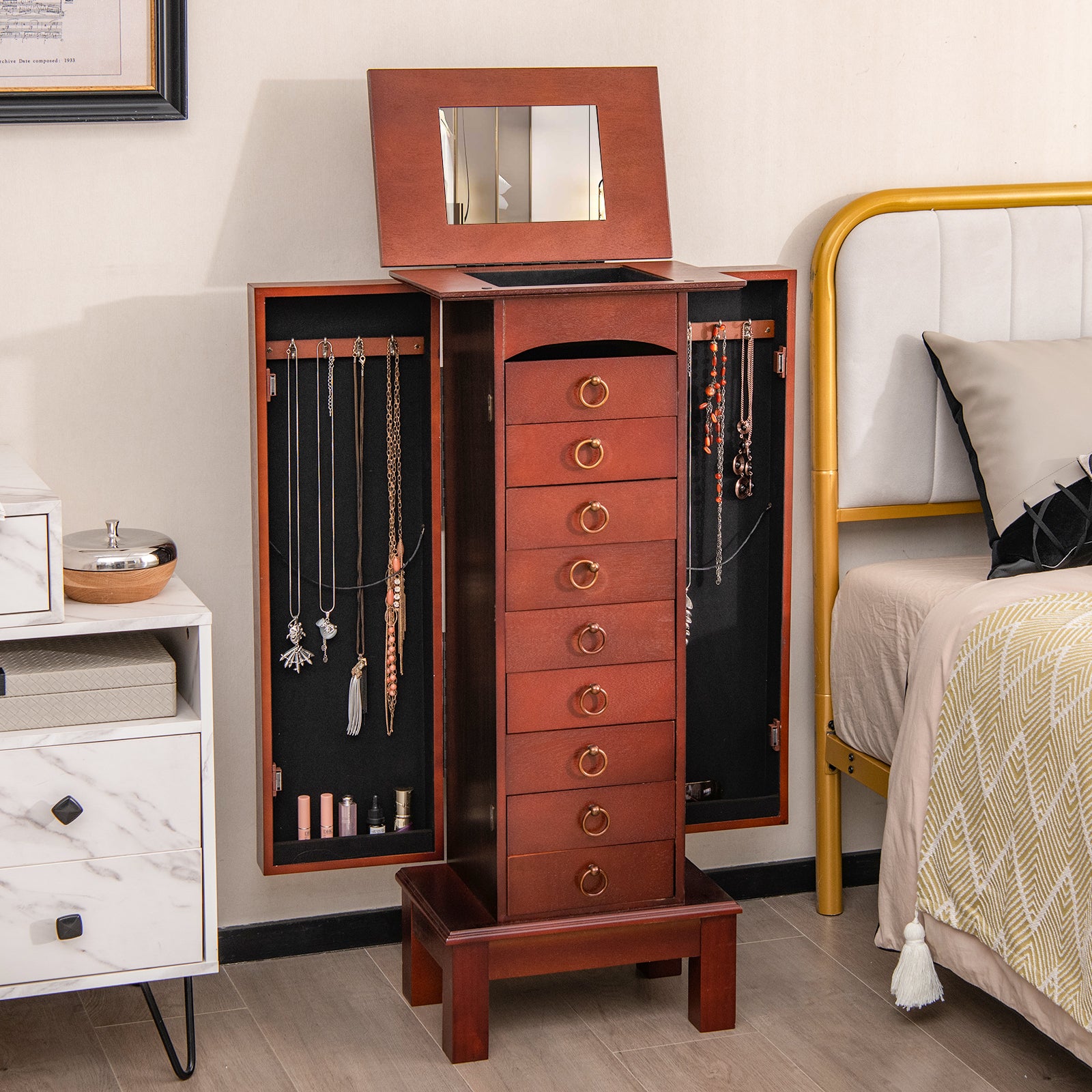 Large Capacity Jewelry Storage Cabinet with 9 DrawersÂ