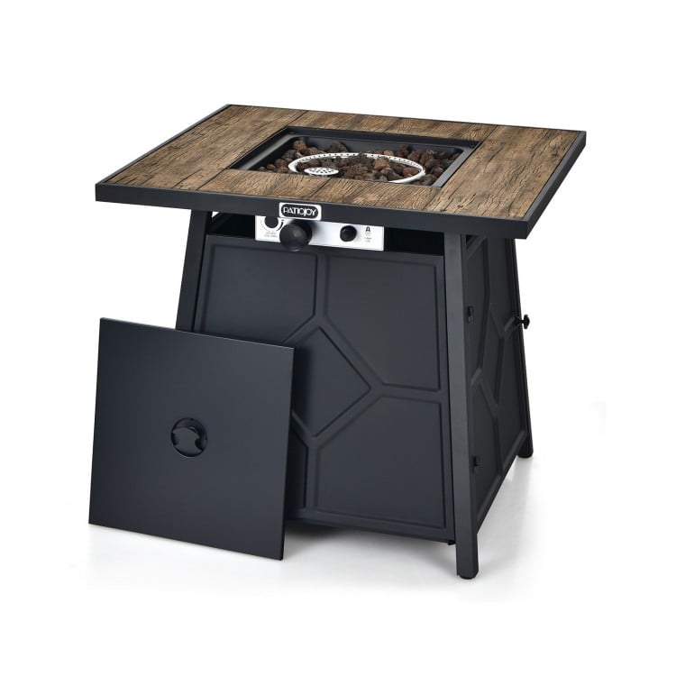 40,000 BTU 28 Inches Propane Gas Fire Pit Table With Cover