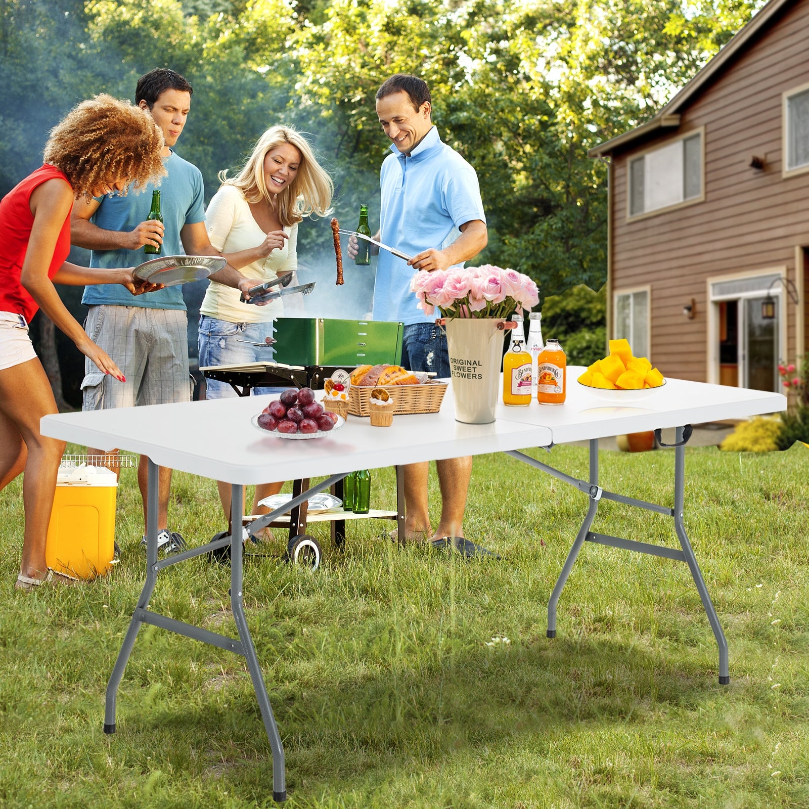 6' Folding Portable Plastic Outdoor Camp TableÂ