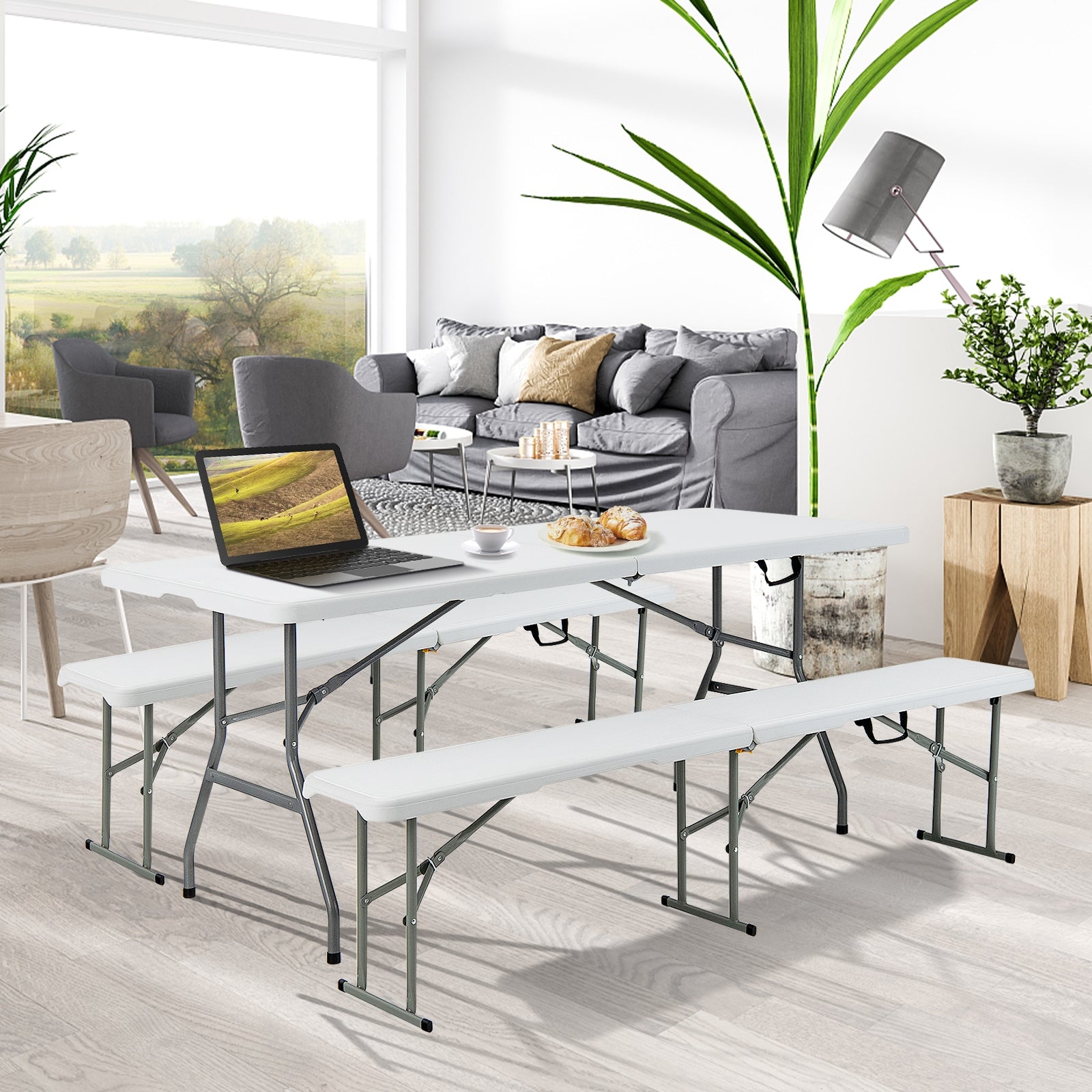 6' Folding Portable Plastic Outdoor Camp TableÂ