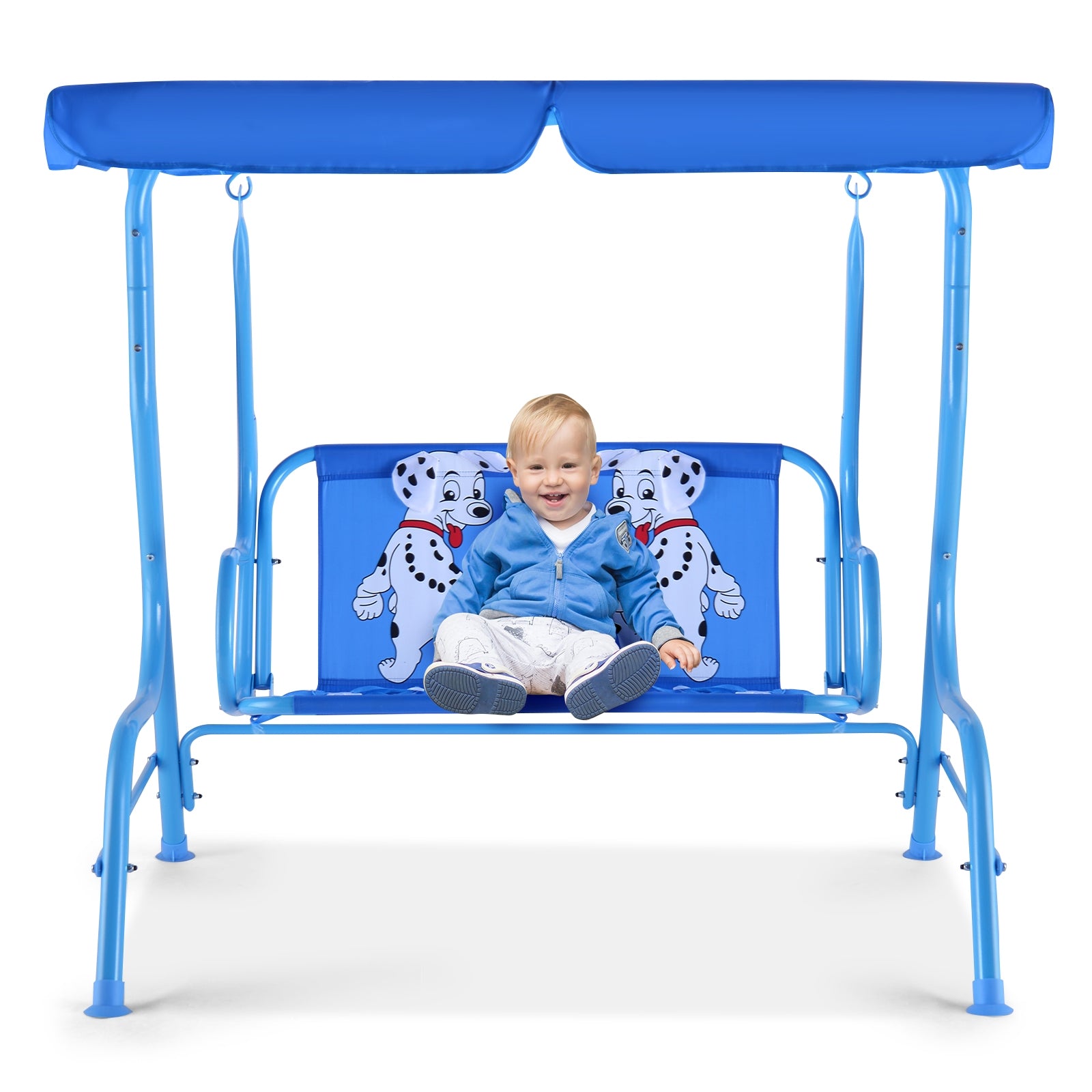 Outdoor Kids Patio Swing Bench with Canopy 2 SeatsÂ