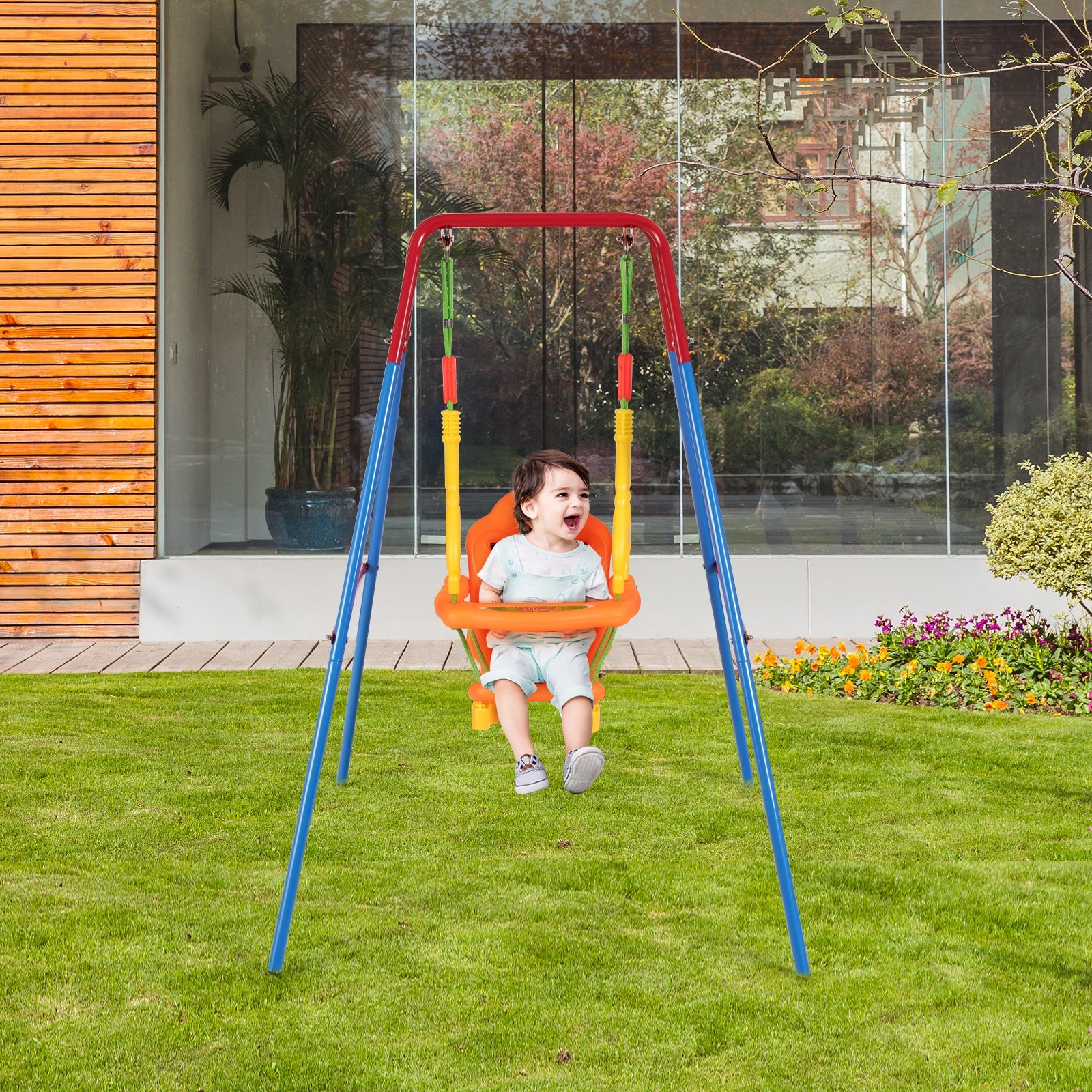 Toddler Swing Set High Back Seat with Swing SetÂ