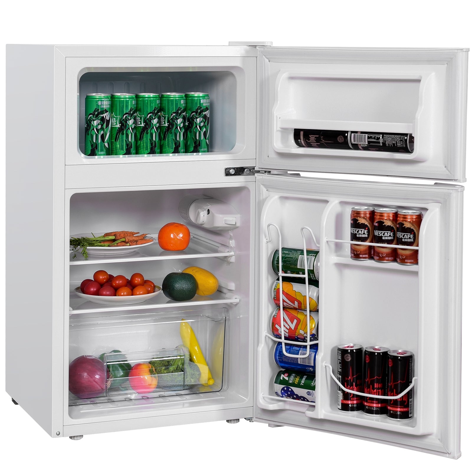 3.2 cu ft. Compact Stainless Steel Refrigerator-WhiteÂ
