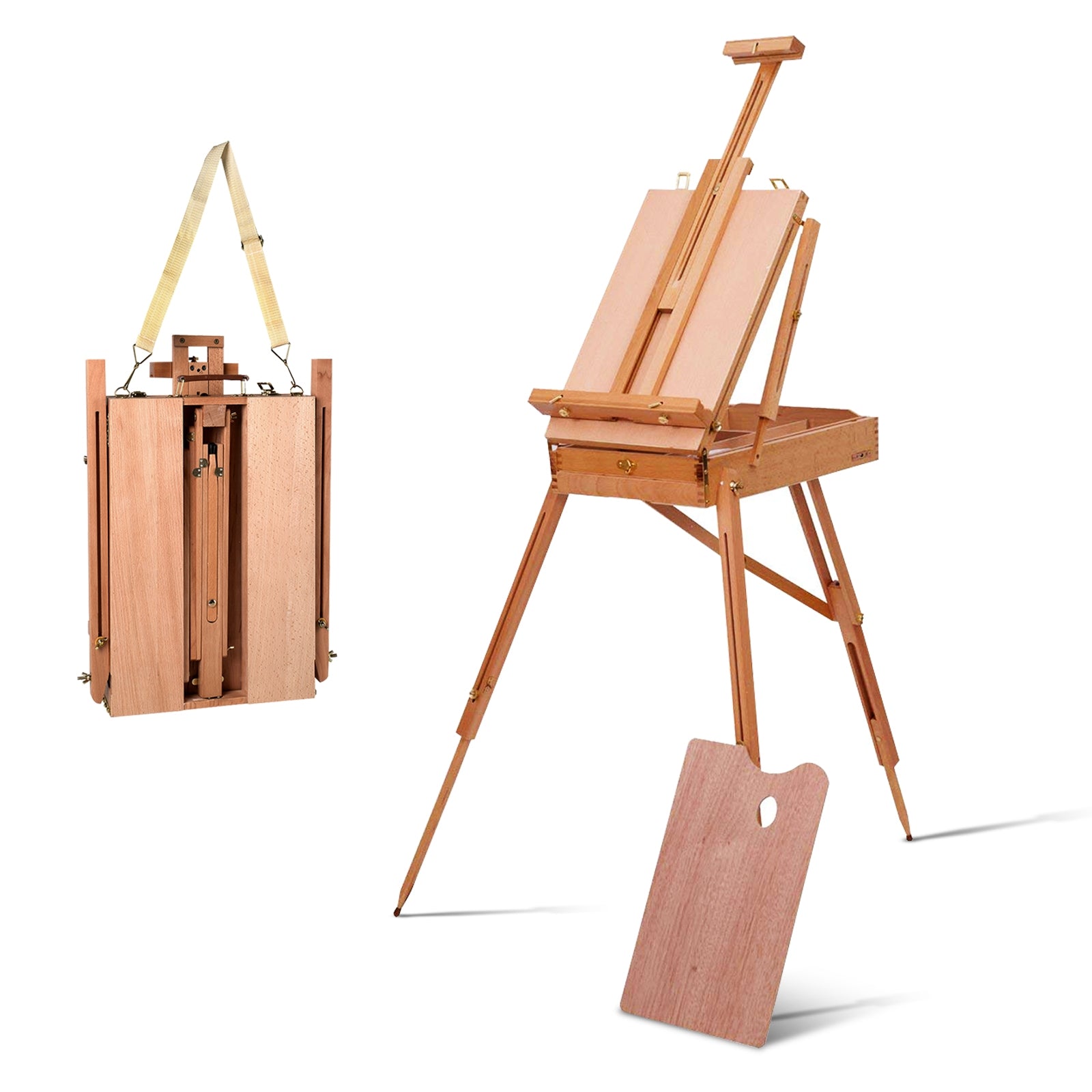 Tripod Folding French Wooden Easel with Sketch BoxÂ