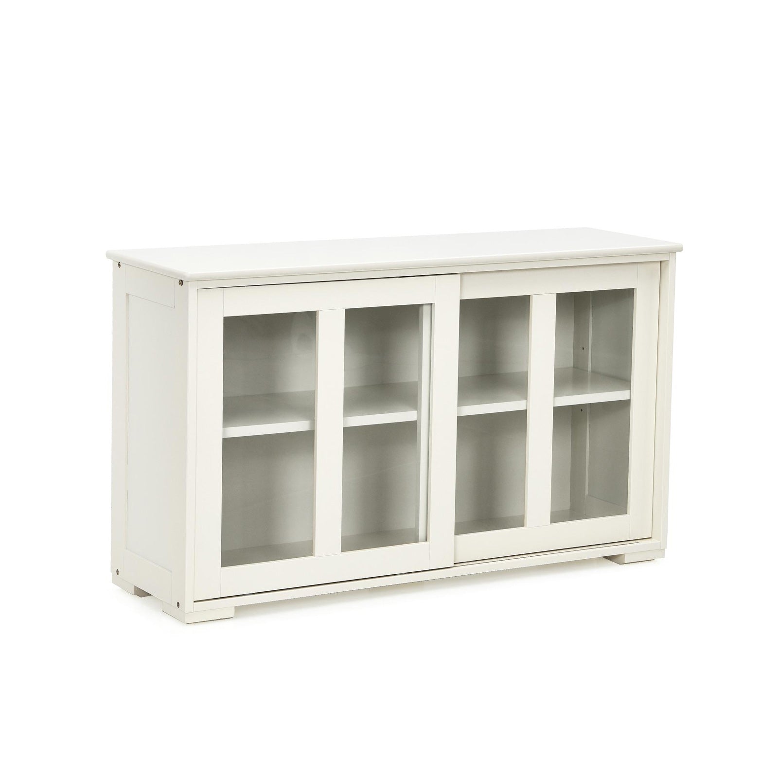 Sideboard Buffet Cupboard Storage Cabinet with Sliding Door-Antique WhiteÂ