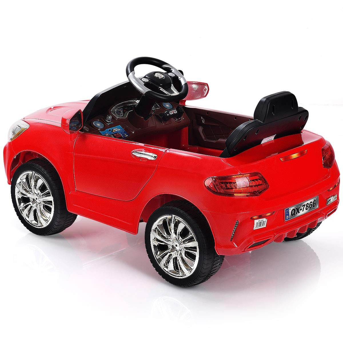 6 V Kids Ride on Car w/ RC + LED Lights + MP3- RedÂ