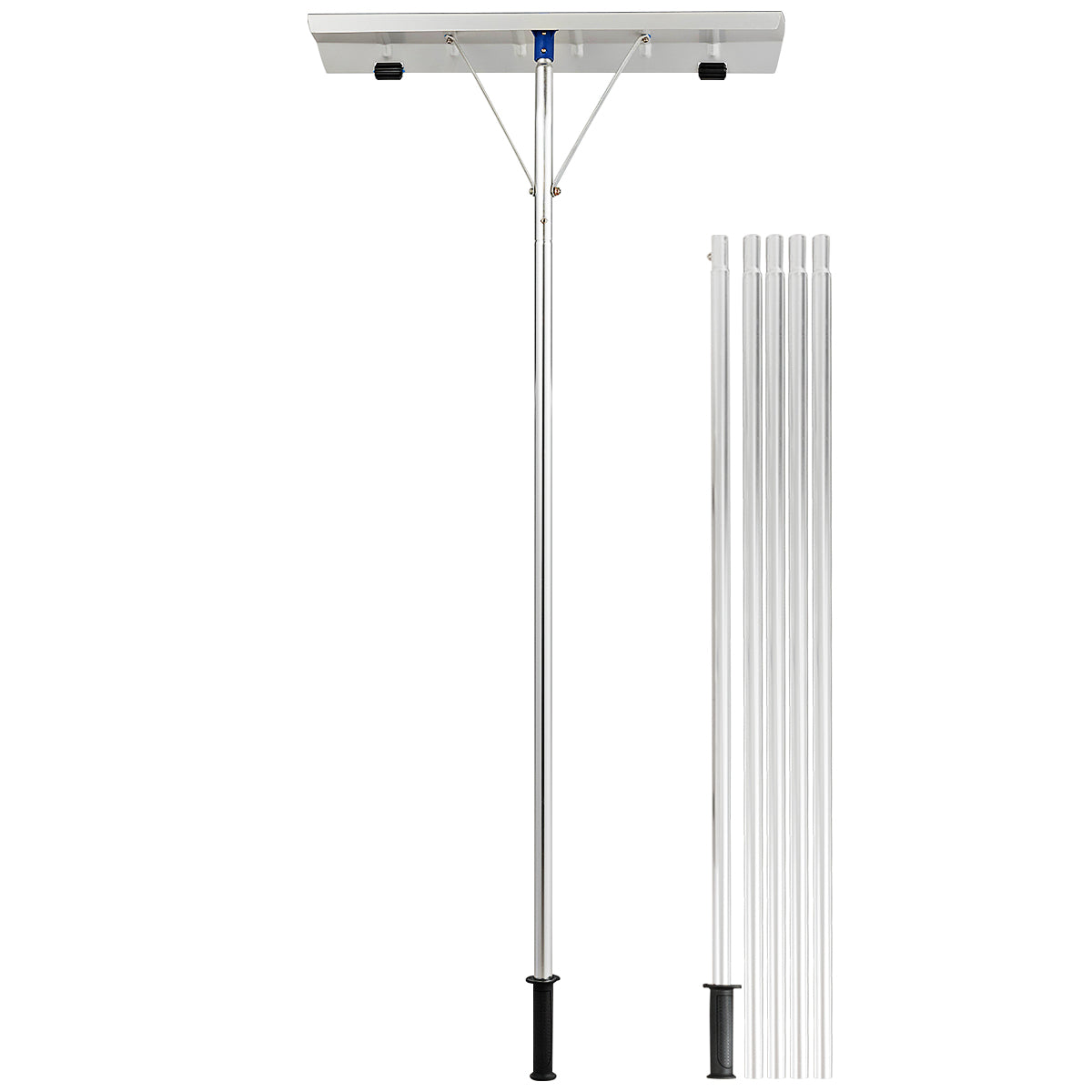 5-20 Feet Extendable Aluminum Snow Roof Rake with Wheels HandleÂ