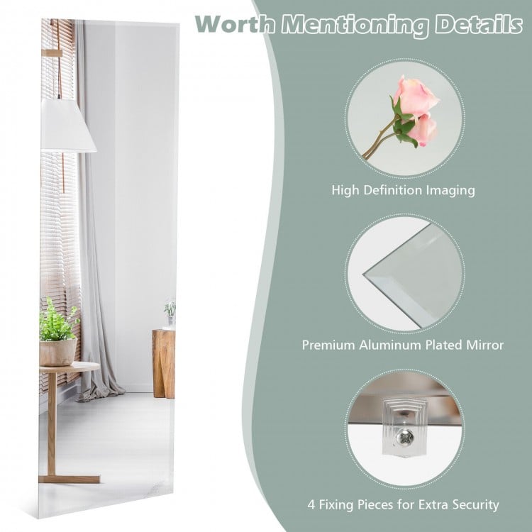 43 x 15 Inch Wall Mounted Frameless Full Length Mirror