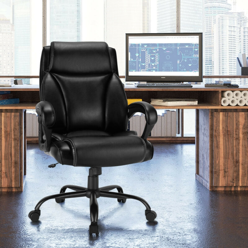 400 Pounds Big and Tall Adjustable High Back Leather Office ChairÂ