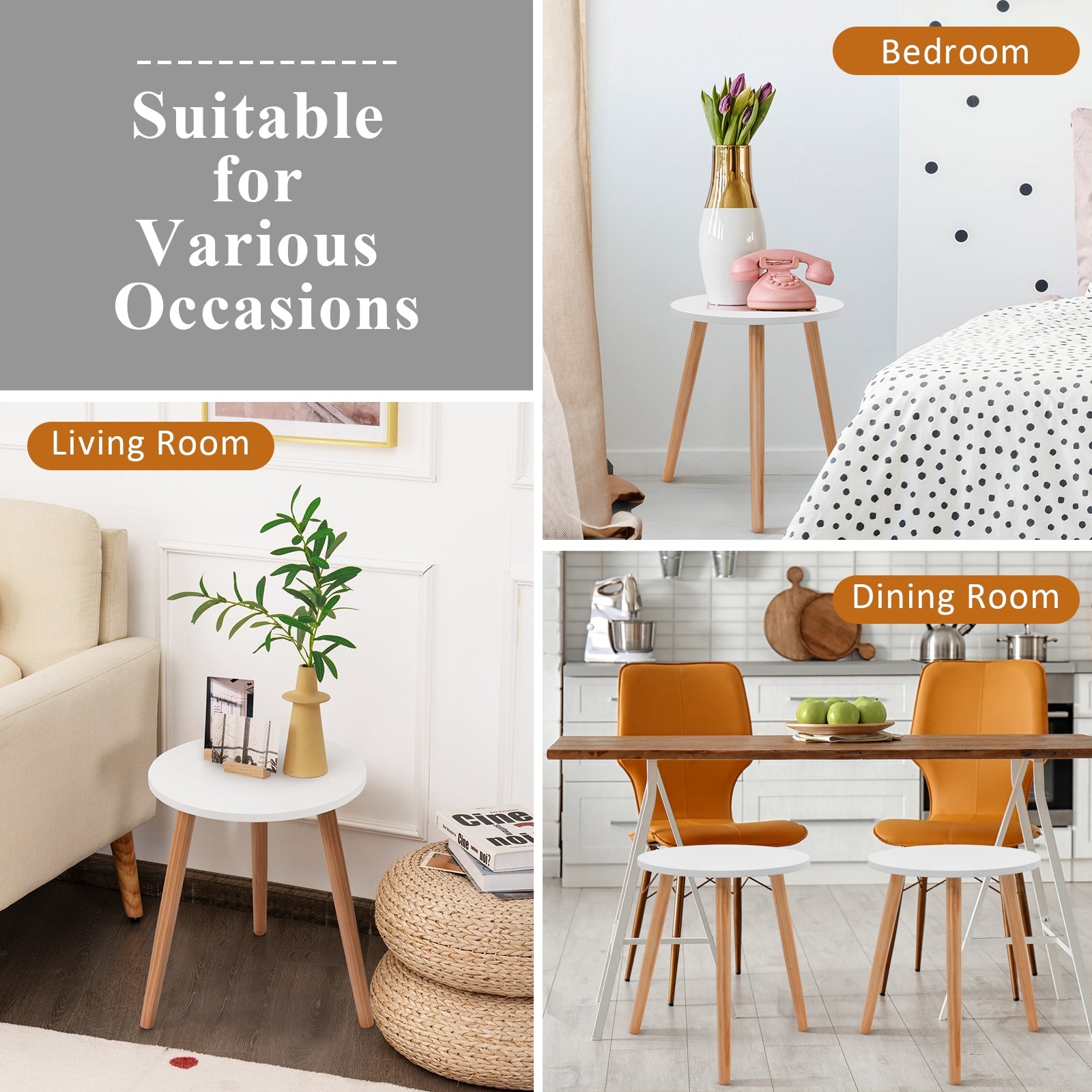 16 Inch Modern Round Coffee TableÂ
