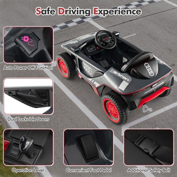 Licensed Audi Kids Ride On E-tron Racing Car-Gray