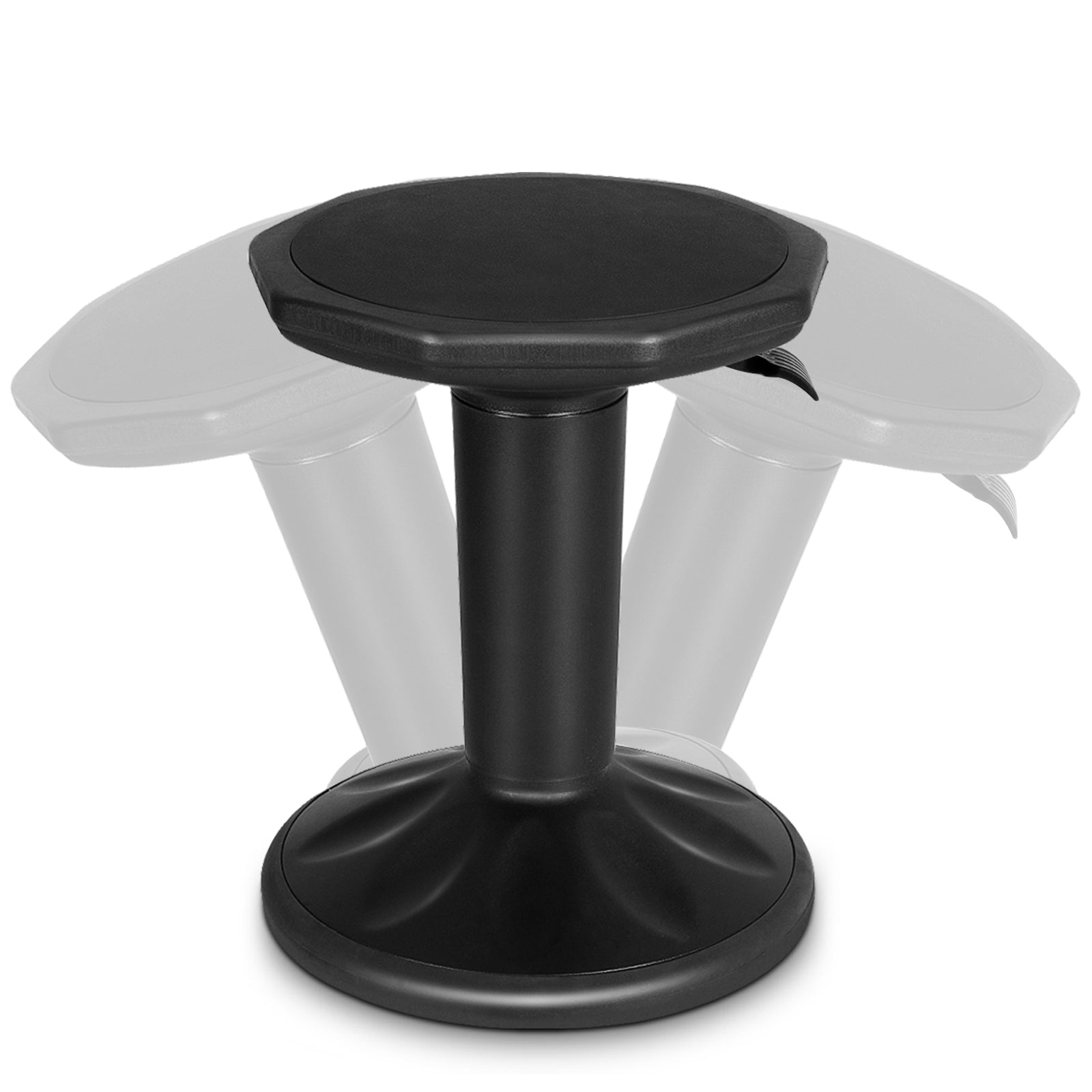 Adjustable Active Learning Stool Sitting Home Office Wobble Chair with Cushion Seat -BlackÂ