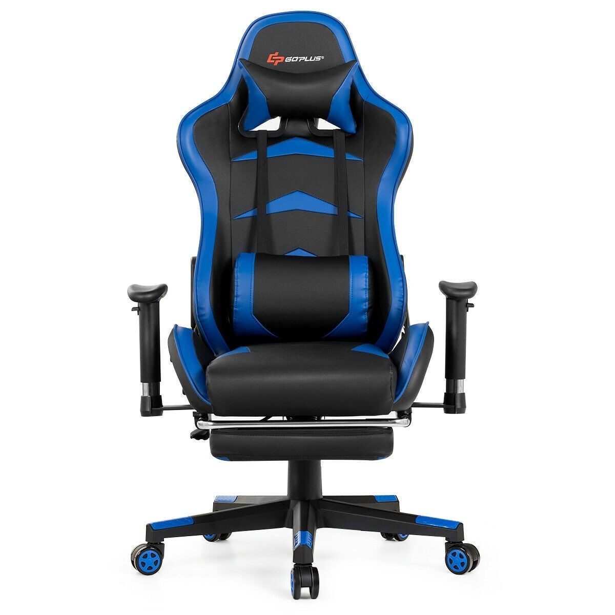 Massage Gaming Chair with Footrest-BlueÂ