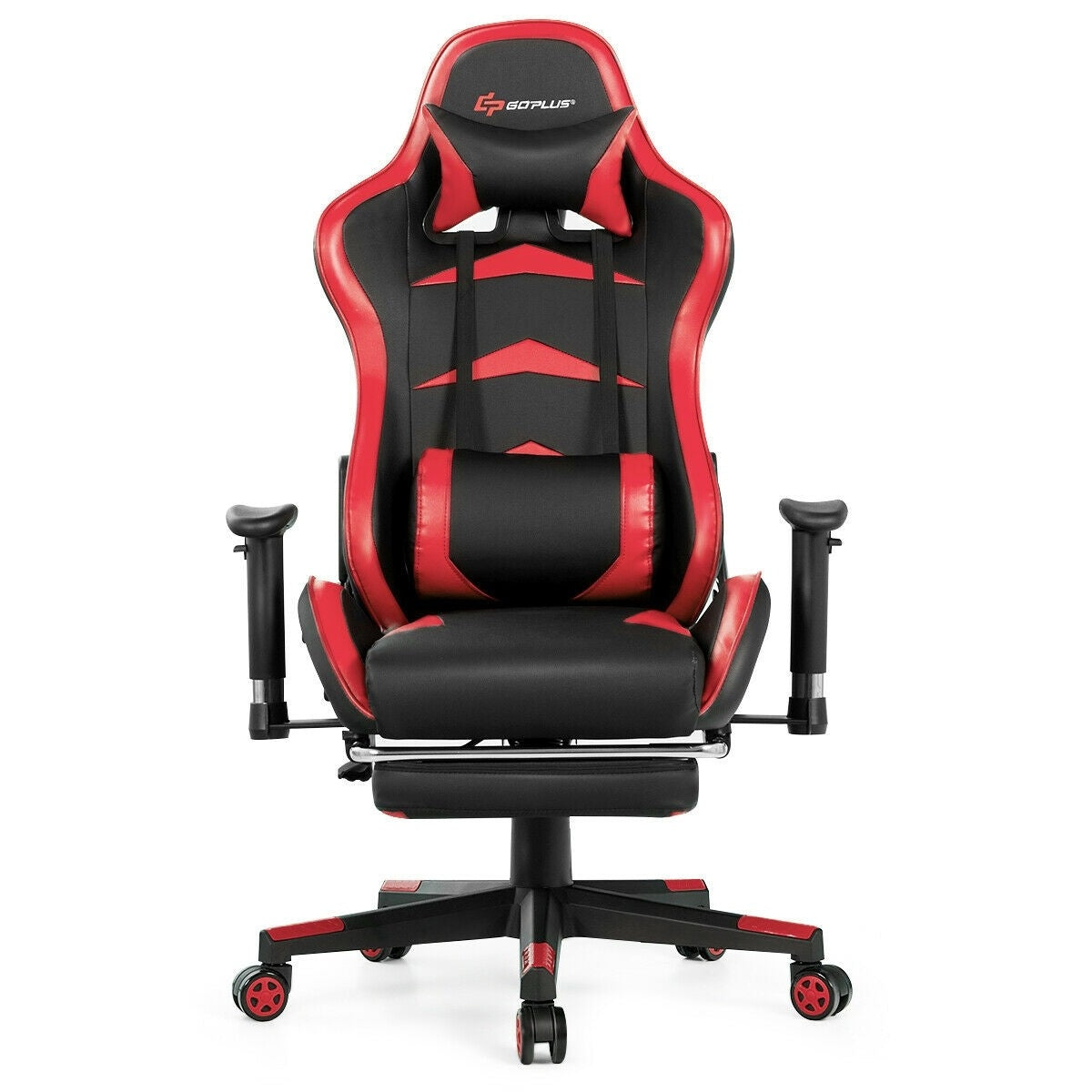 Massage Gaming Chair with Footrest-RedÂ
