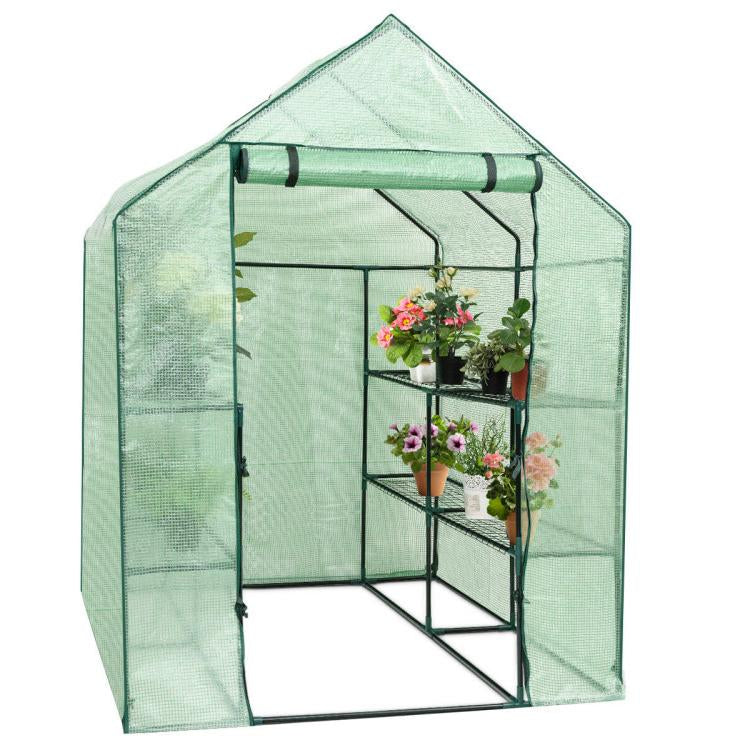 8 shelves Mini Walk In Greenhouse Outdoor Gardening Plant Green HouseÂ
