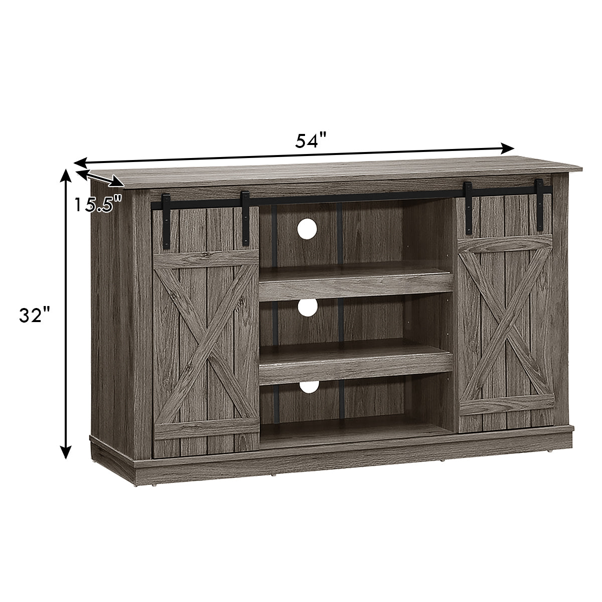 Sliding Barn TV Stand Console Table-GrayÂ