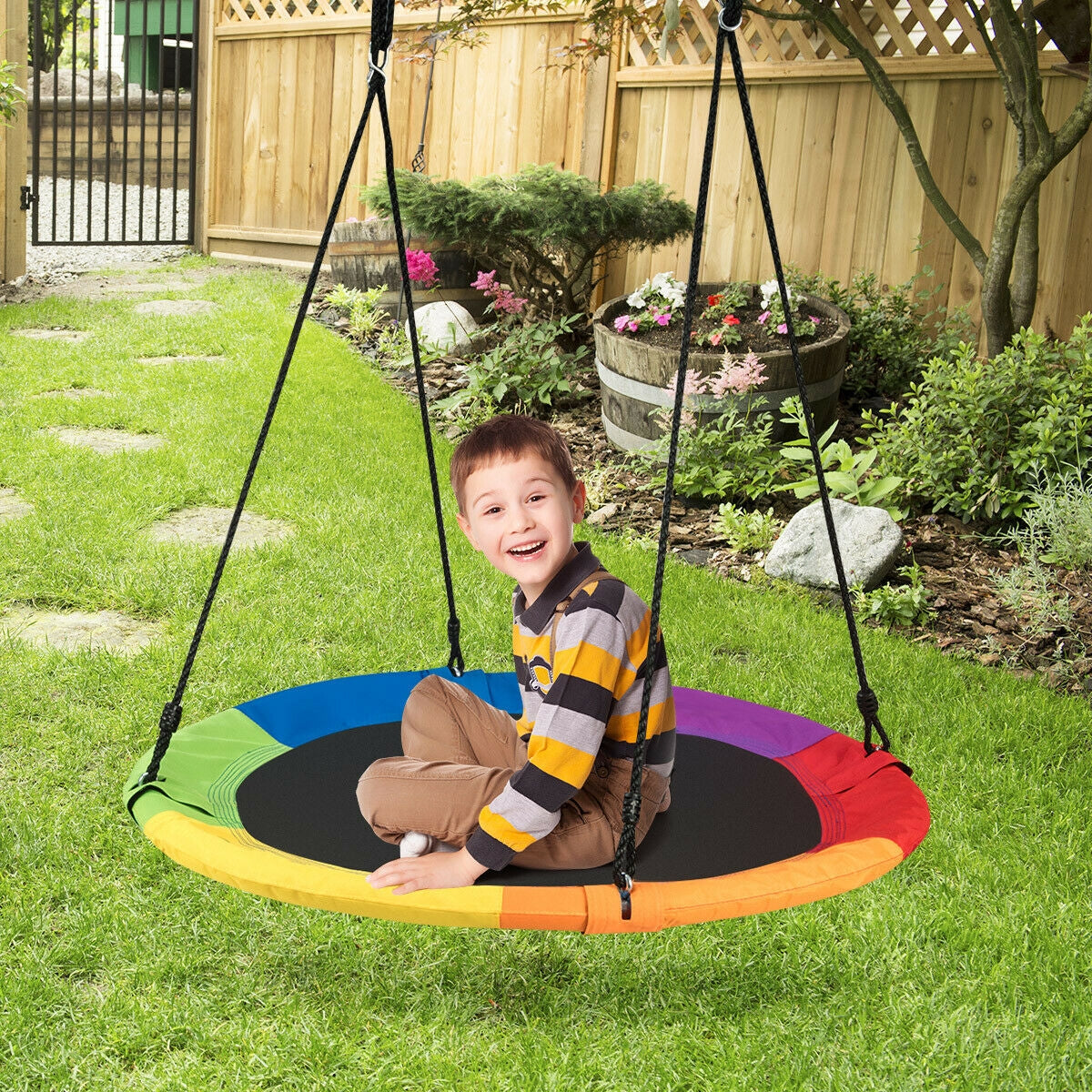 40 Inch Flying Saucer Tree Swing Outdoor Play for KidsÂ