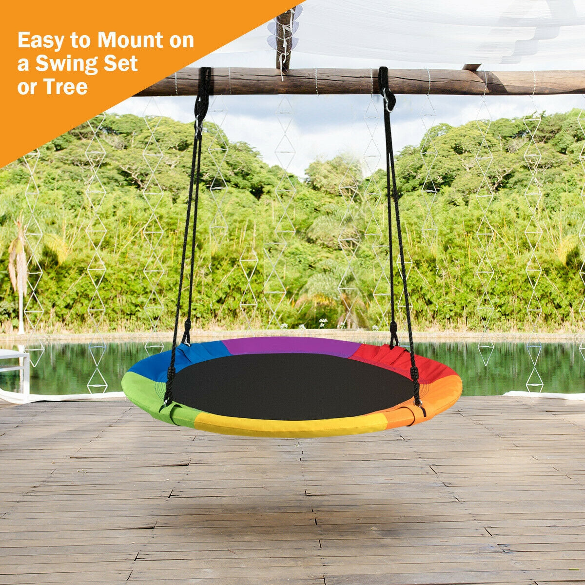 40 Inch Flying Saucer Tree Swing Outdoor Play for KidsÂ