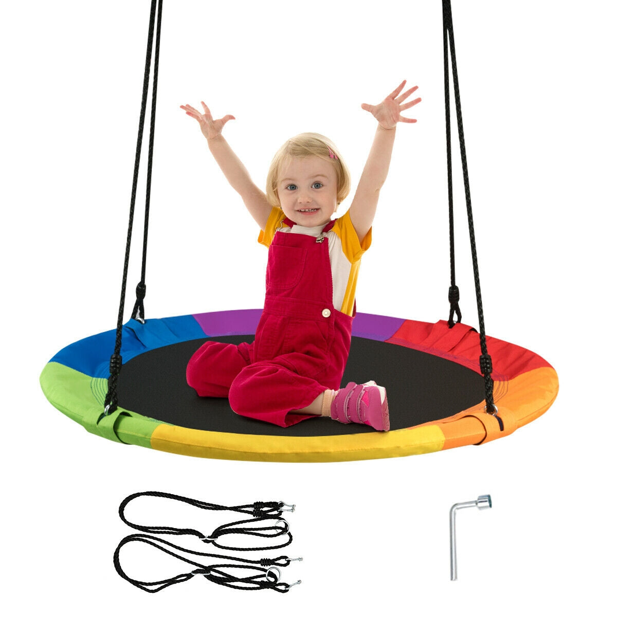 40 Inch Flying Saucer Tree Swing Outdoor Play for KidsÂ