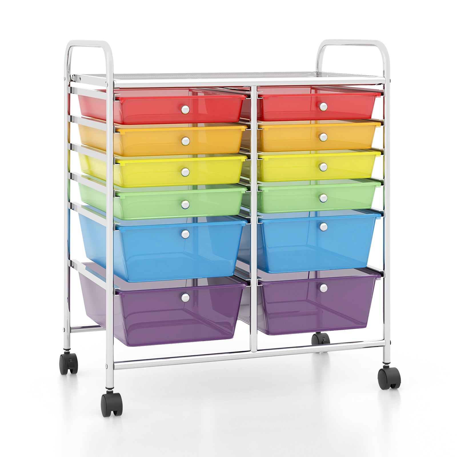 12 Storage Drawer Organizer Bins Rolling Cart-MulticolorÂ