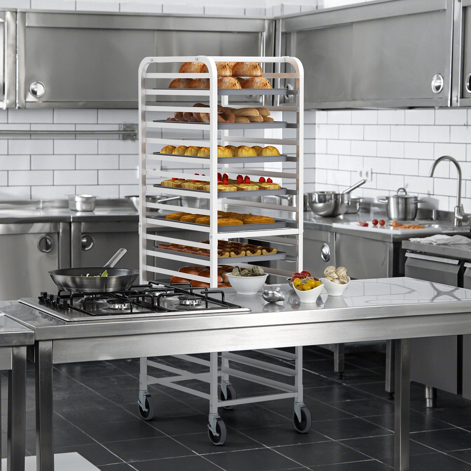 26 x 20 x 70 Inch 20 Sheet Aluminum Pan Rolling Bakery RackÂ
