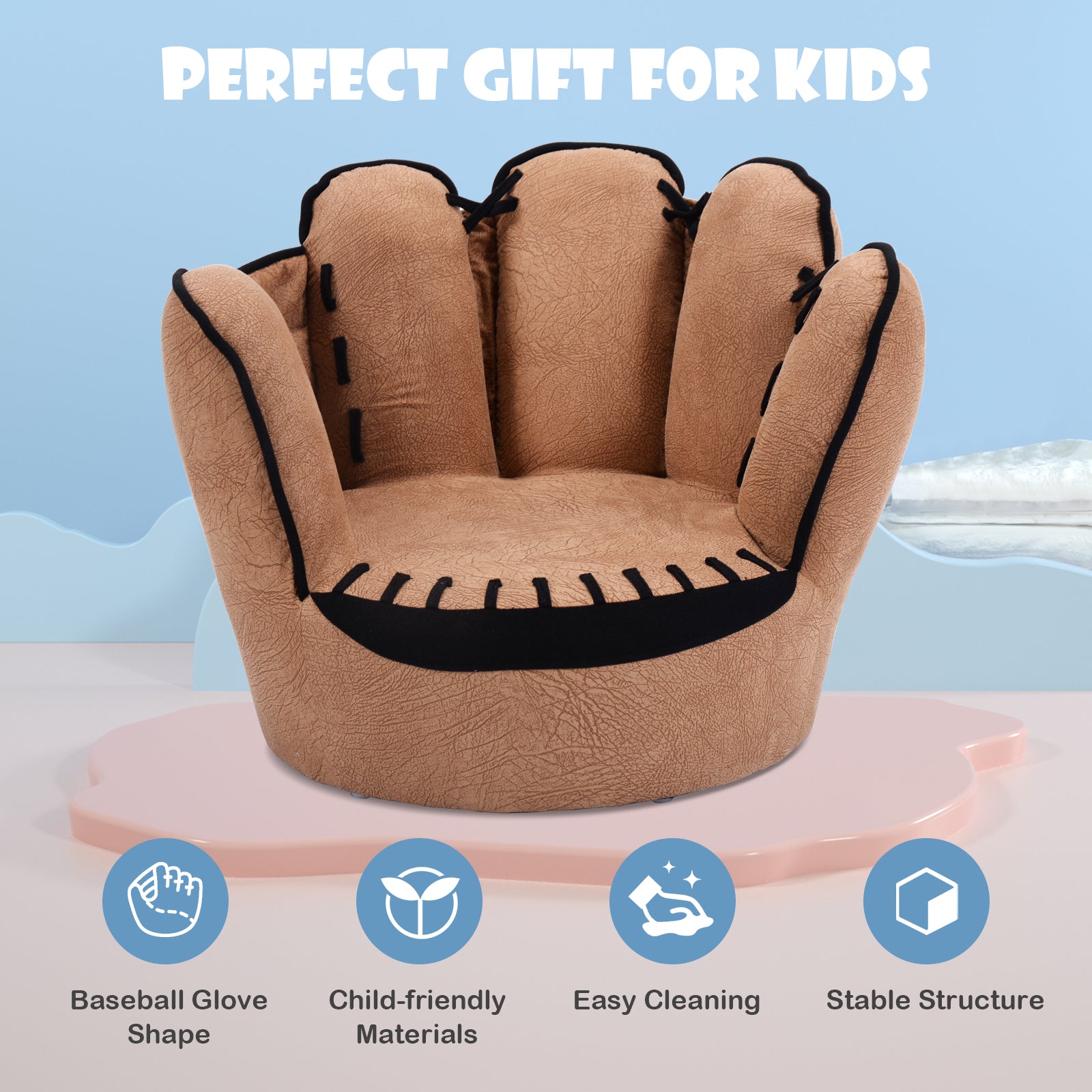 Household Five Fingers Baseball Glove Shaped Kids Leisure Upholstered SofaÂ
