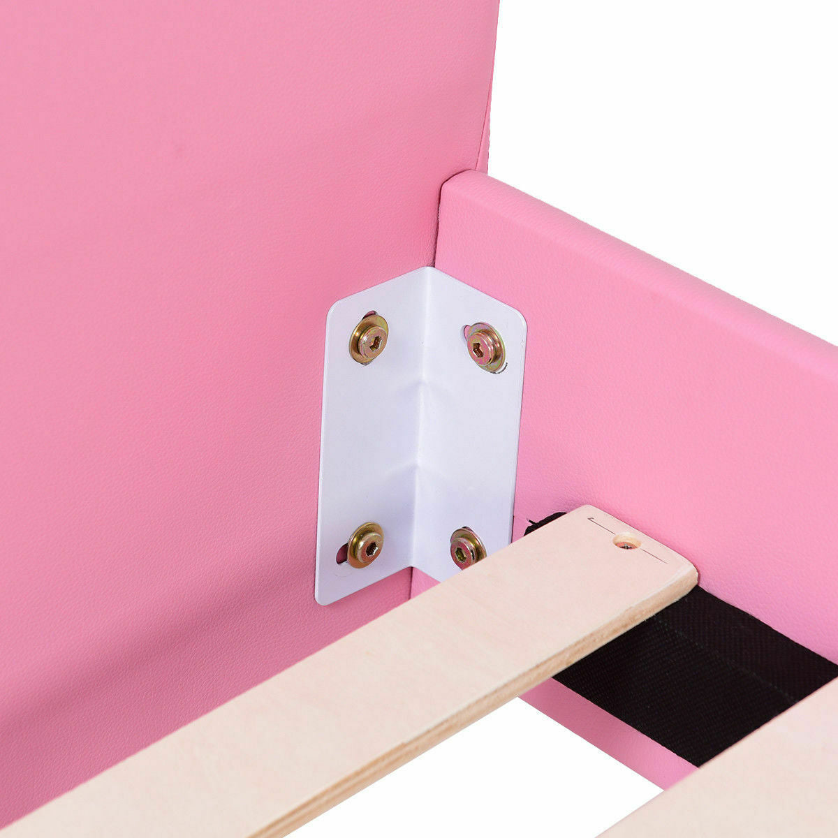 Twin Size Upholstered Platform Toddler Bed with Wood Slat SupportÂ