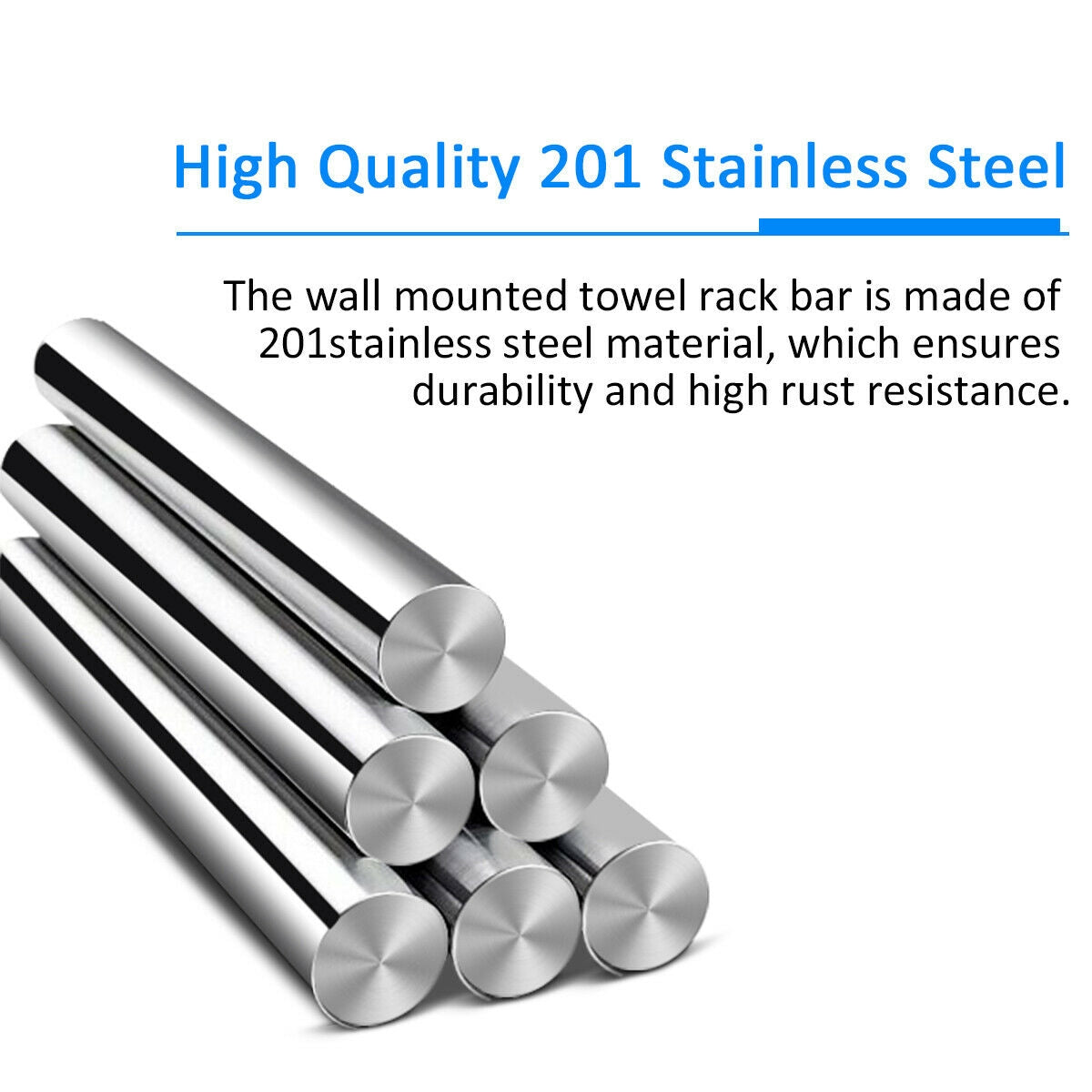 24 Inch Wall Mounted Stainless Steel Towel Storage Rack with 2 Storage TierÂ