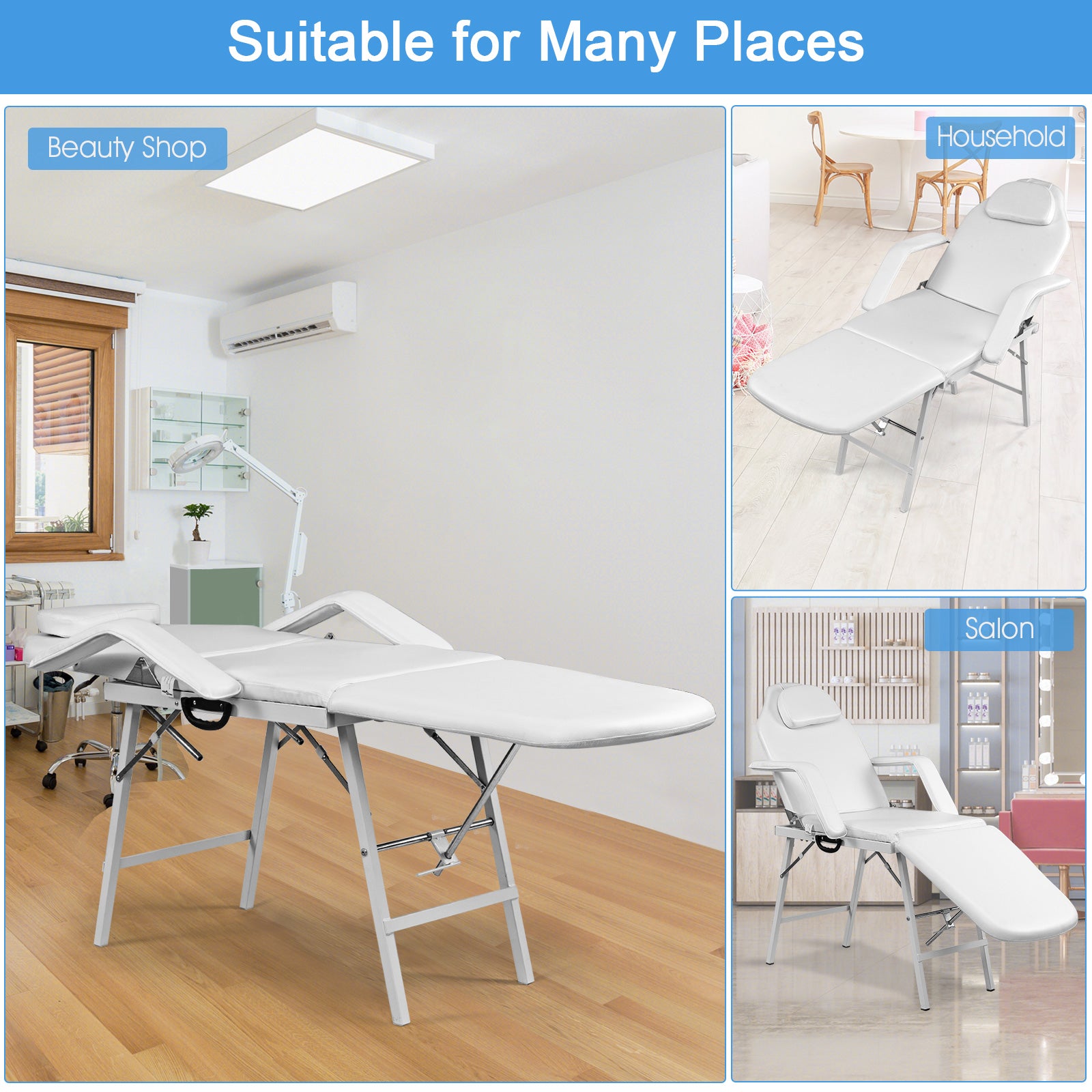 73 Inch Portable Tattoo Salon Facial Bed Massage TableÂ