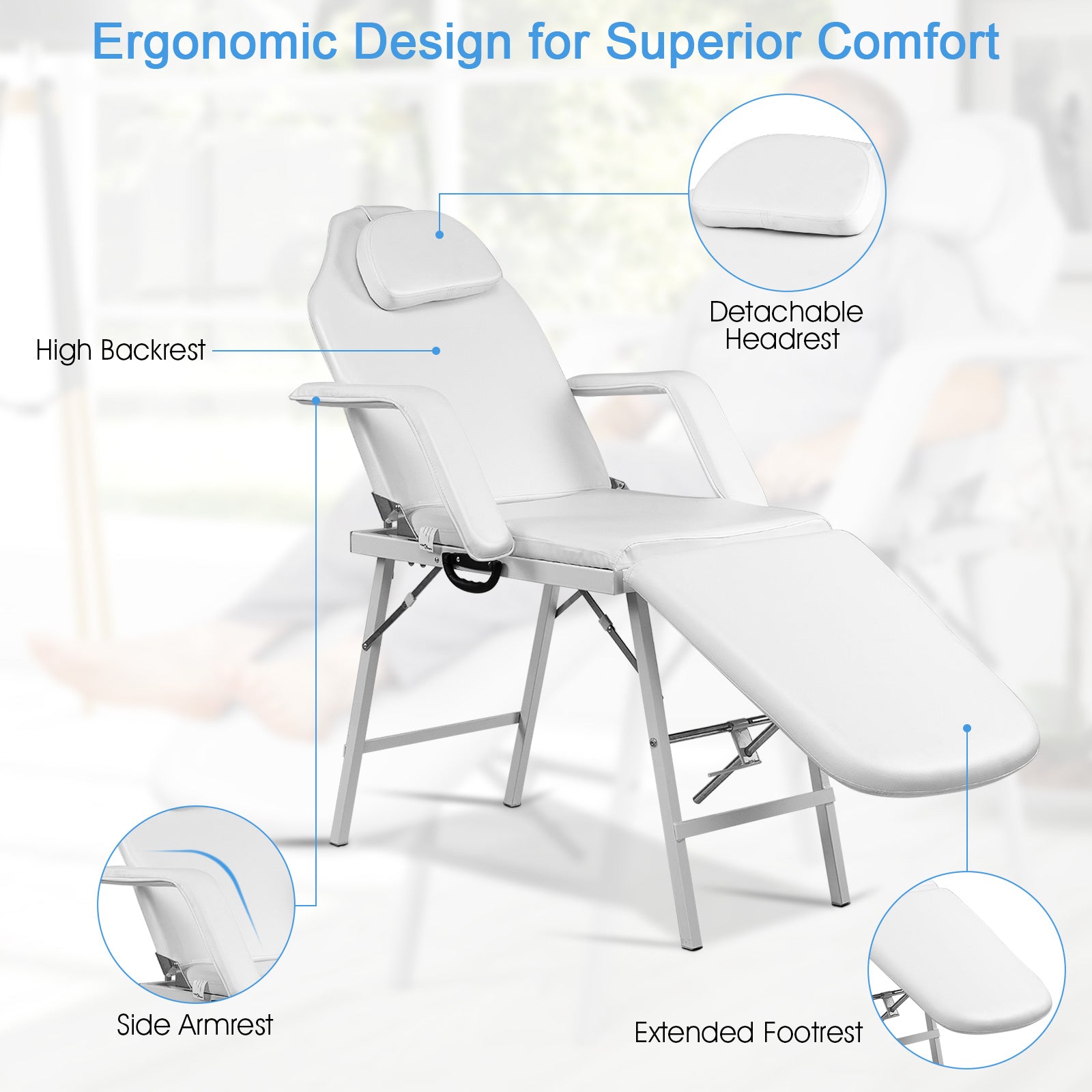 73 Inch Portable Tattoo Salon Facial Bed Massage TableÂ